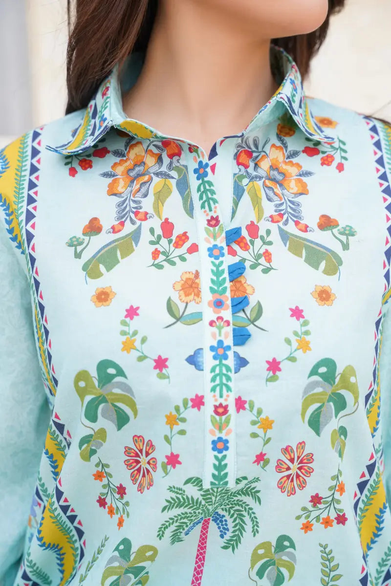 Blue Quartz Tropical Print Co-Ord Set