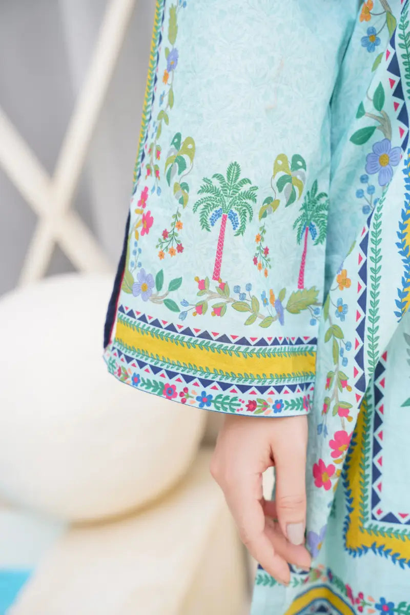Blue Quartz Tropical Print Co-Ord Set
