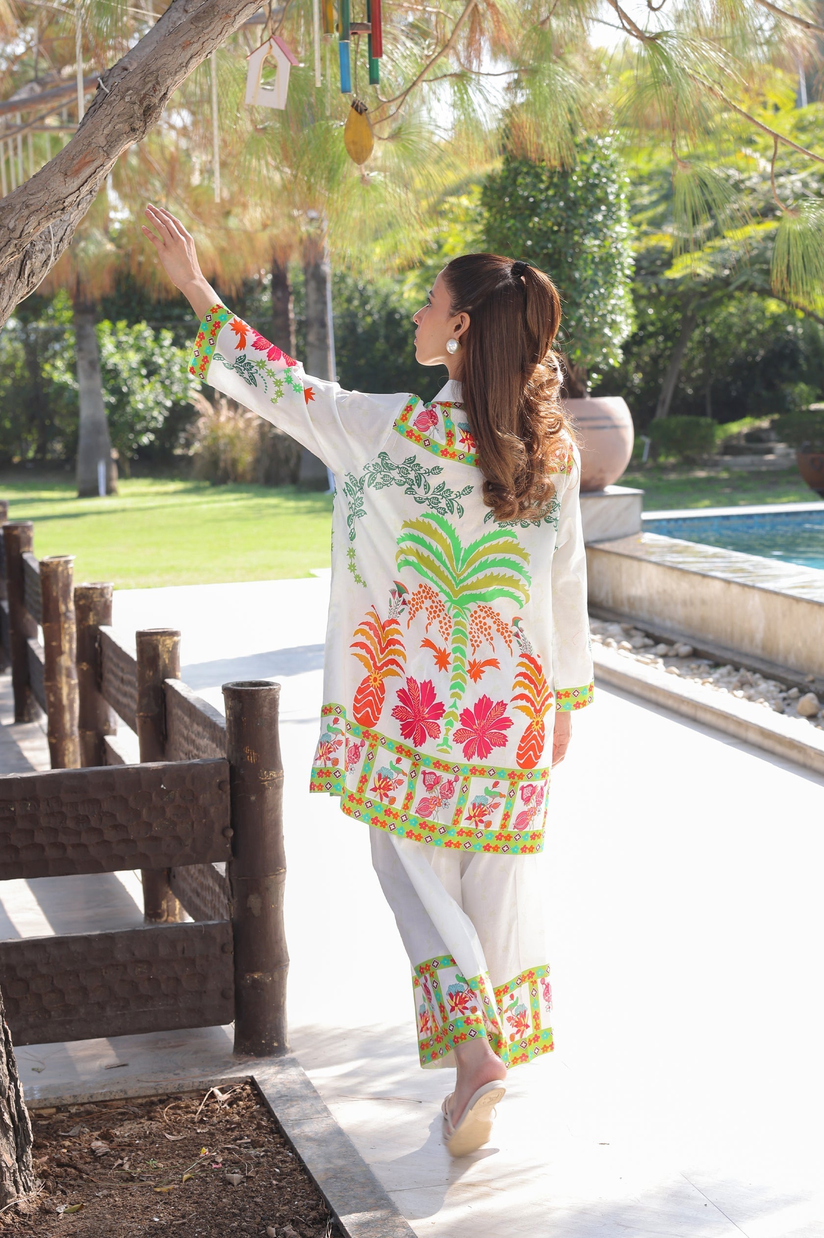 White Calm Soft Muslin Silk Co-Ord Set