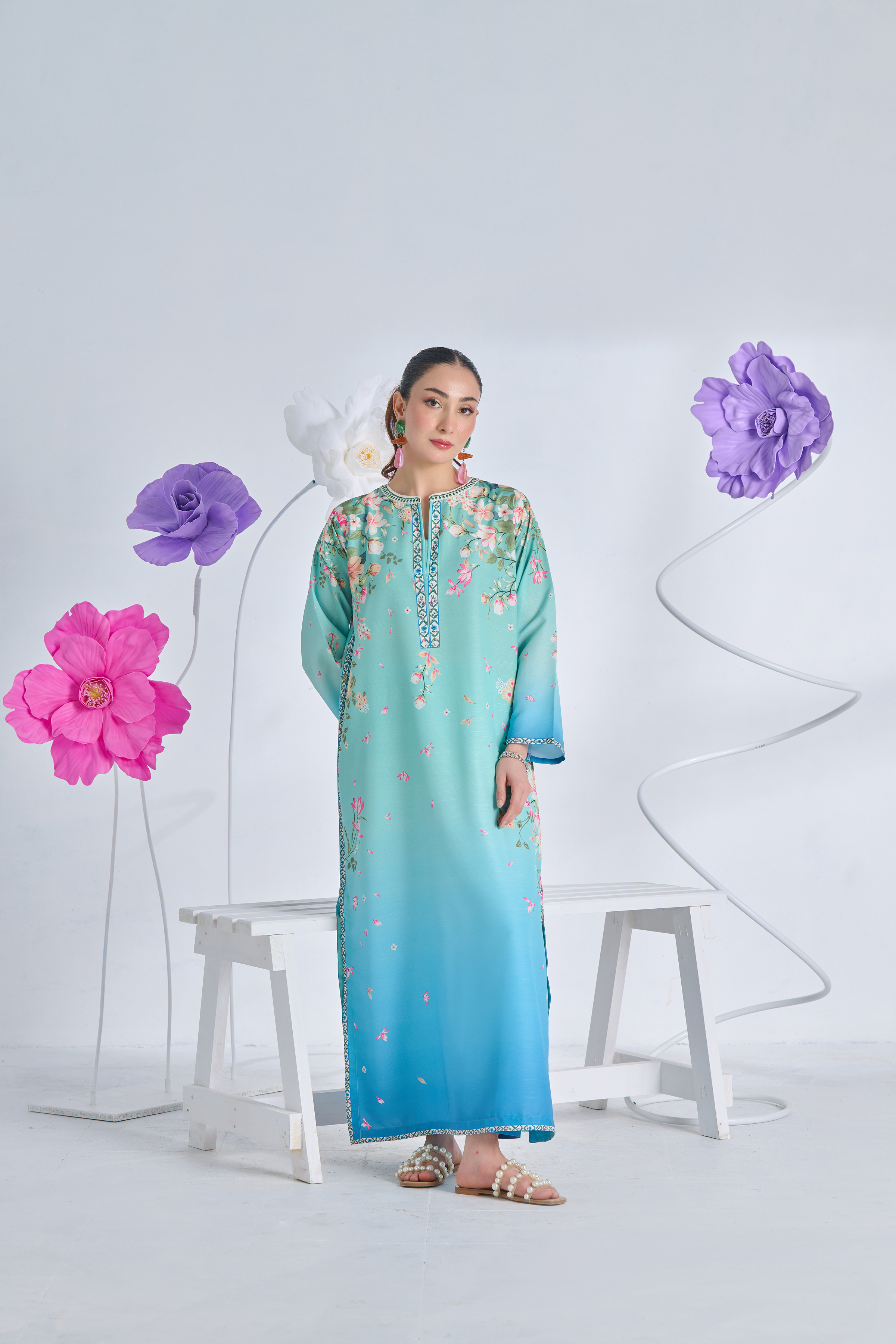 Blue Heaven Natural Crepe Kurta & Palazzo Set