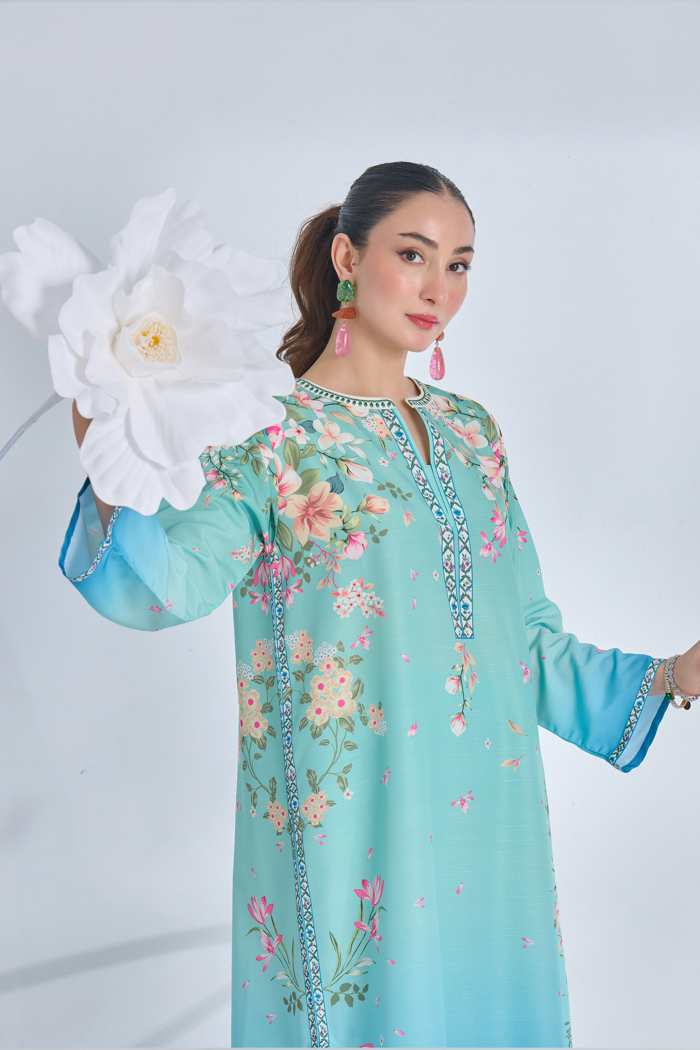 Blue Heaven Natural Crepe Kurta & Palazzo Set