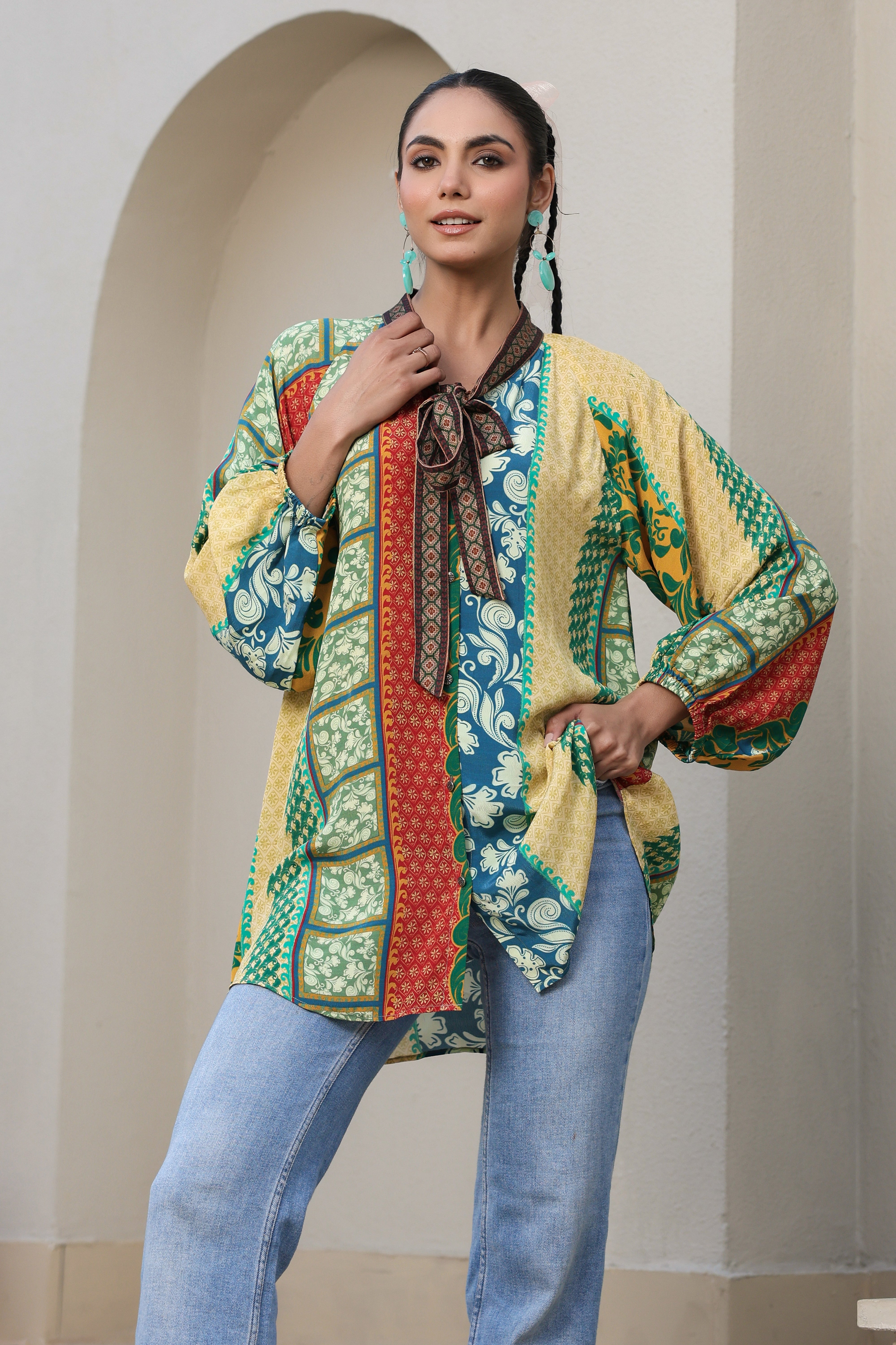 Floral Glory Printed Crepe Silk Shirt