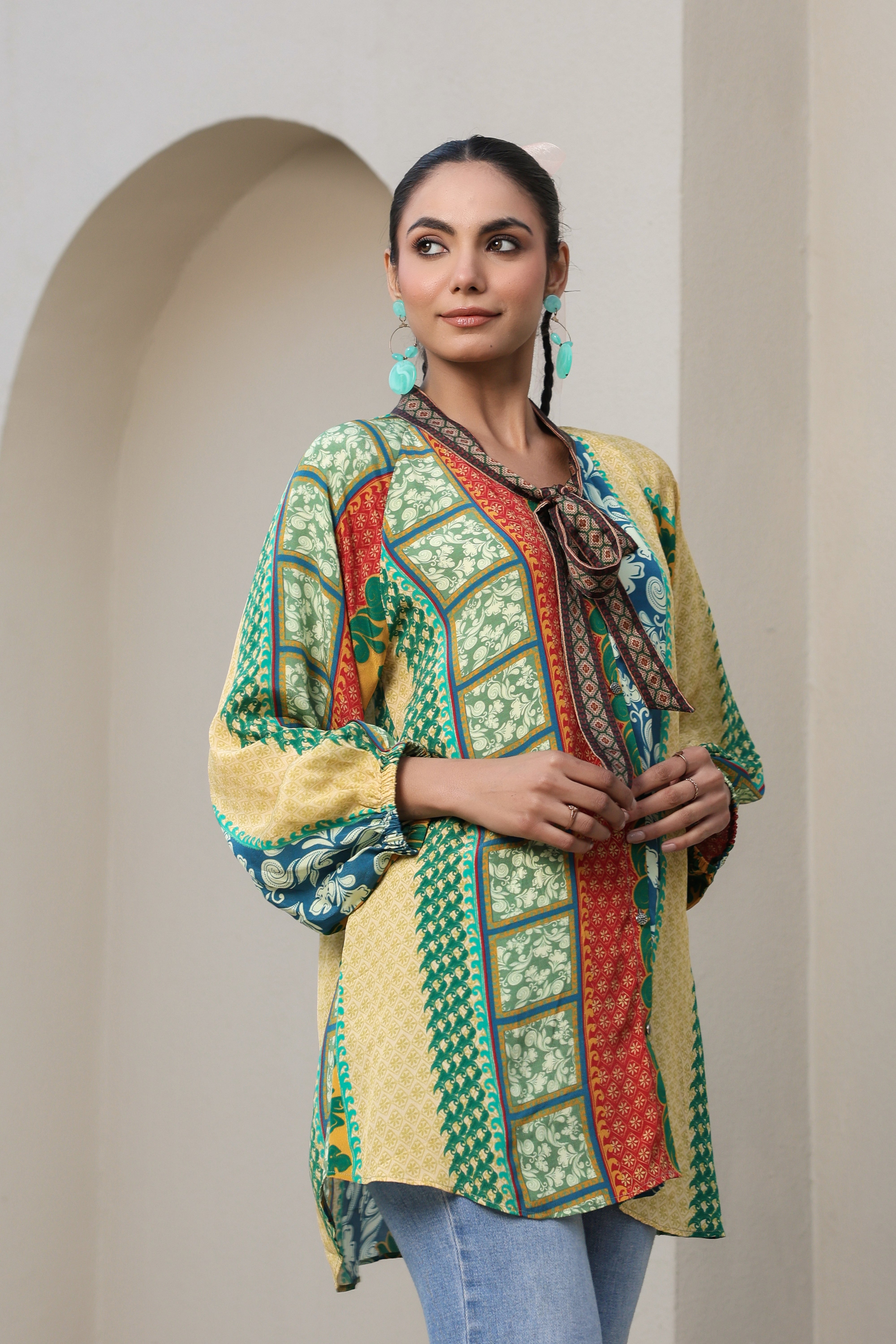 Floral Glory Printed Crepe Silk Shirt