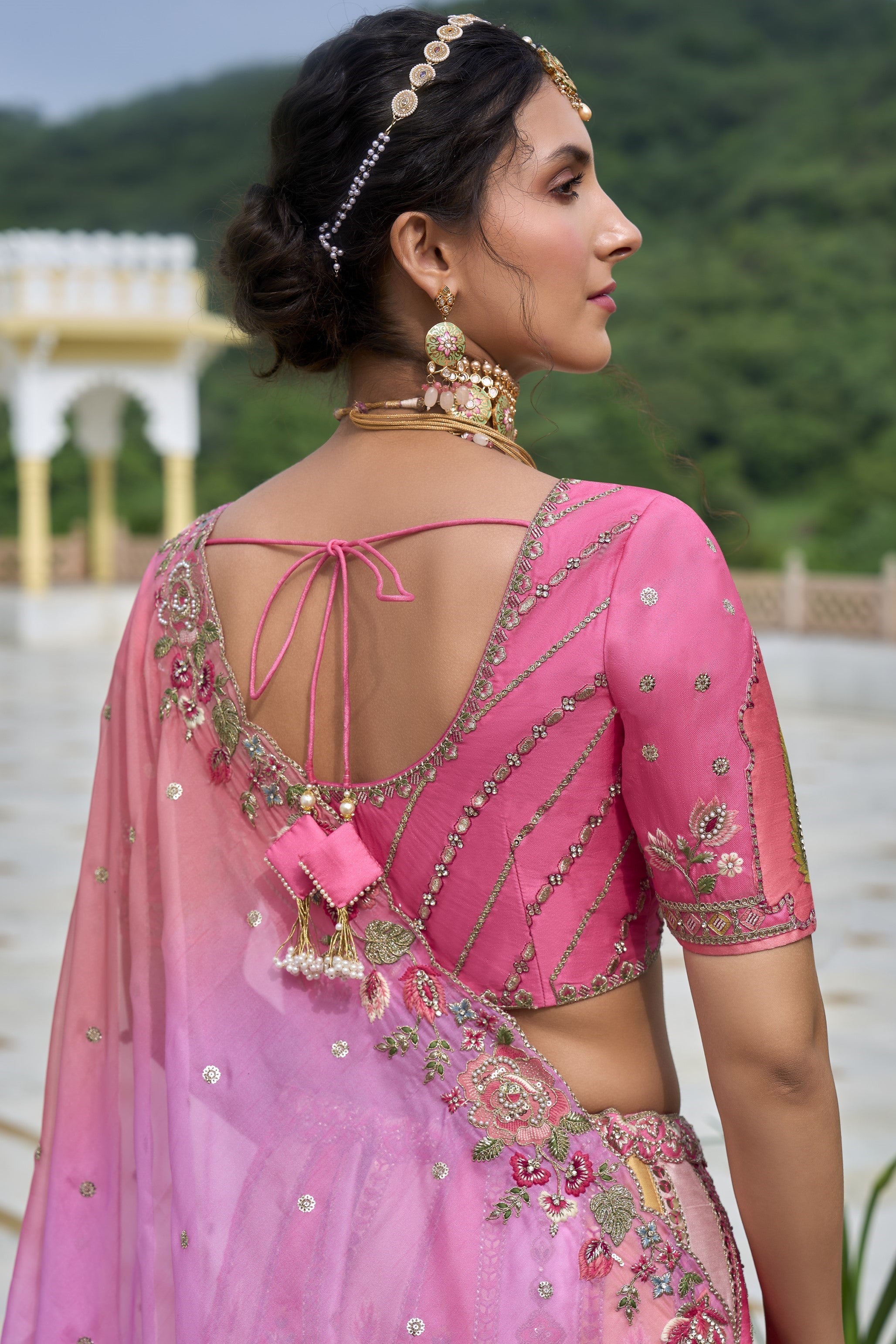 Pink Handwork Premium Silk Lehenga Set