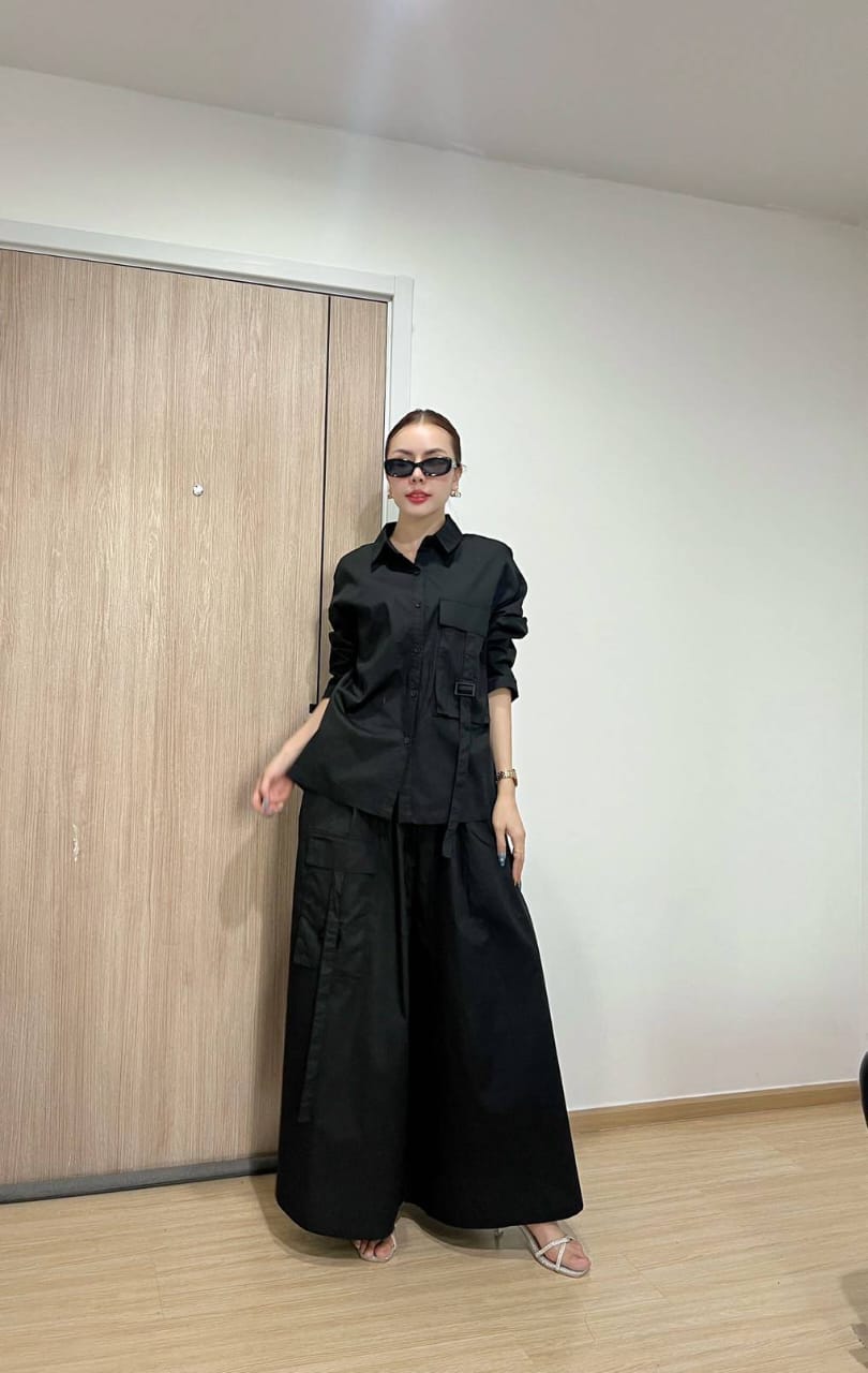 Black Cotton Co-Ord Set