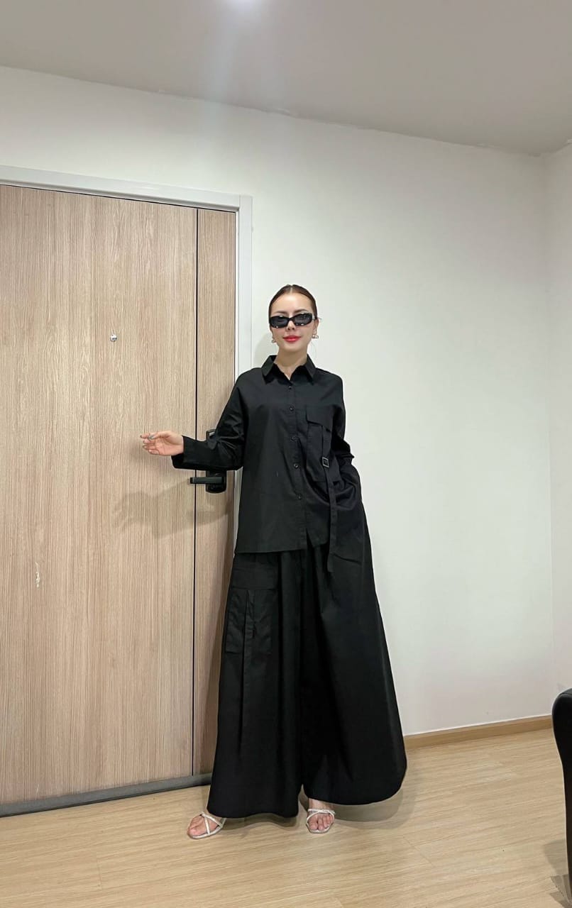 Black Cotton Co-Ord Set