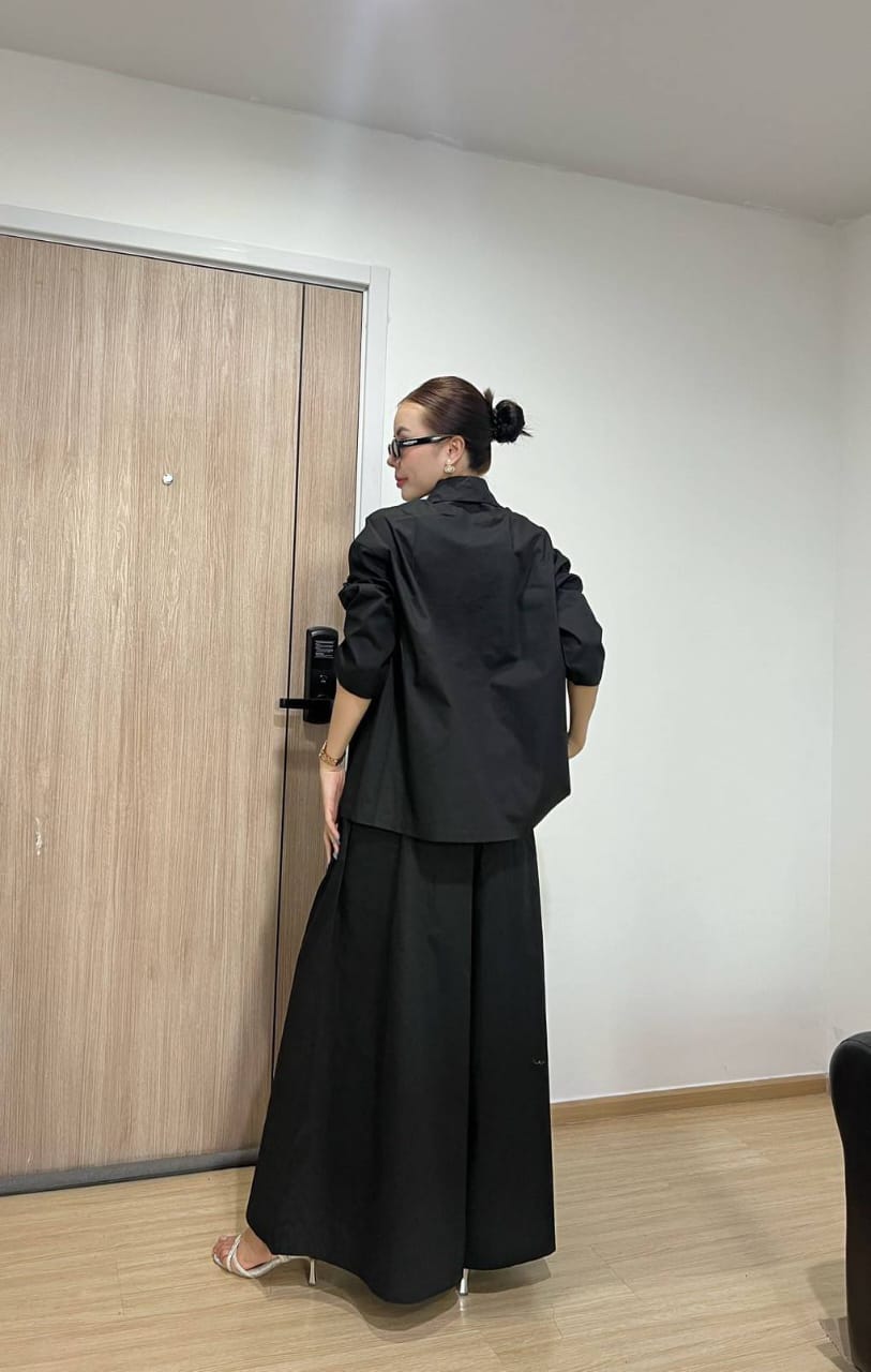 Black Cotton Co-Ord Set