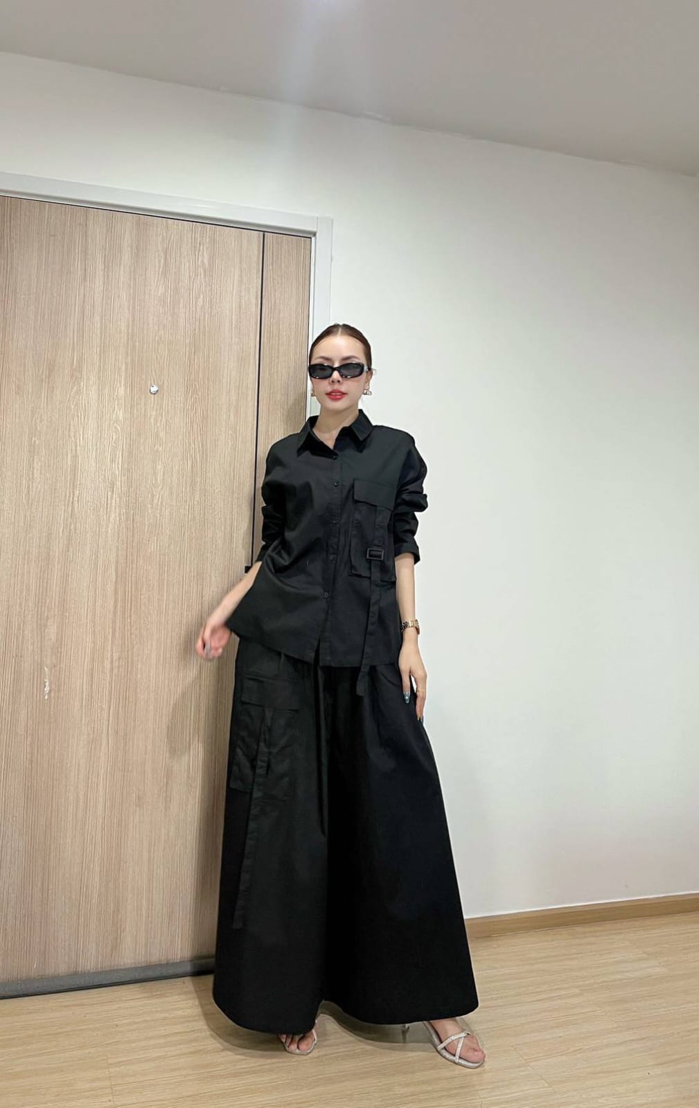 Black Cotton Co-Ord Set