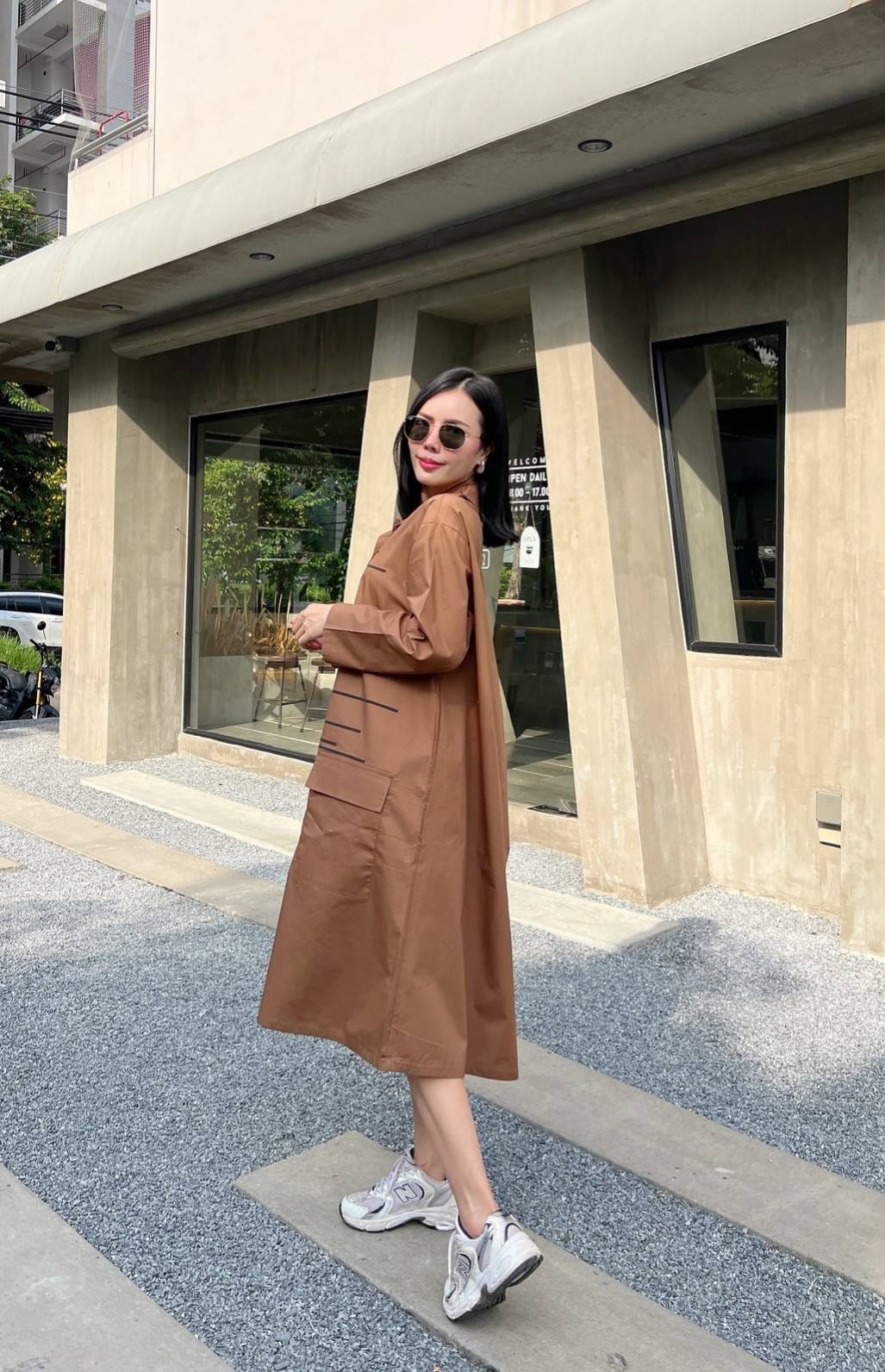 Brown Floral Strings Tunic Dress