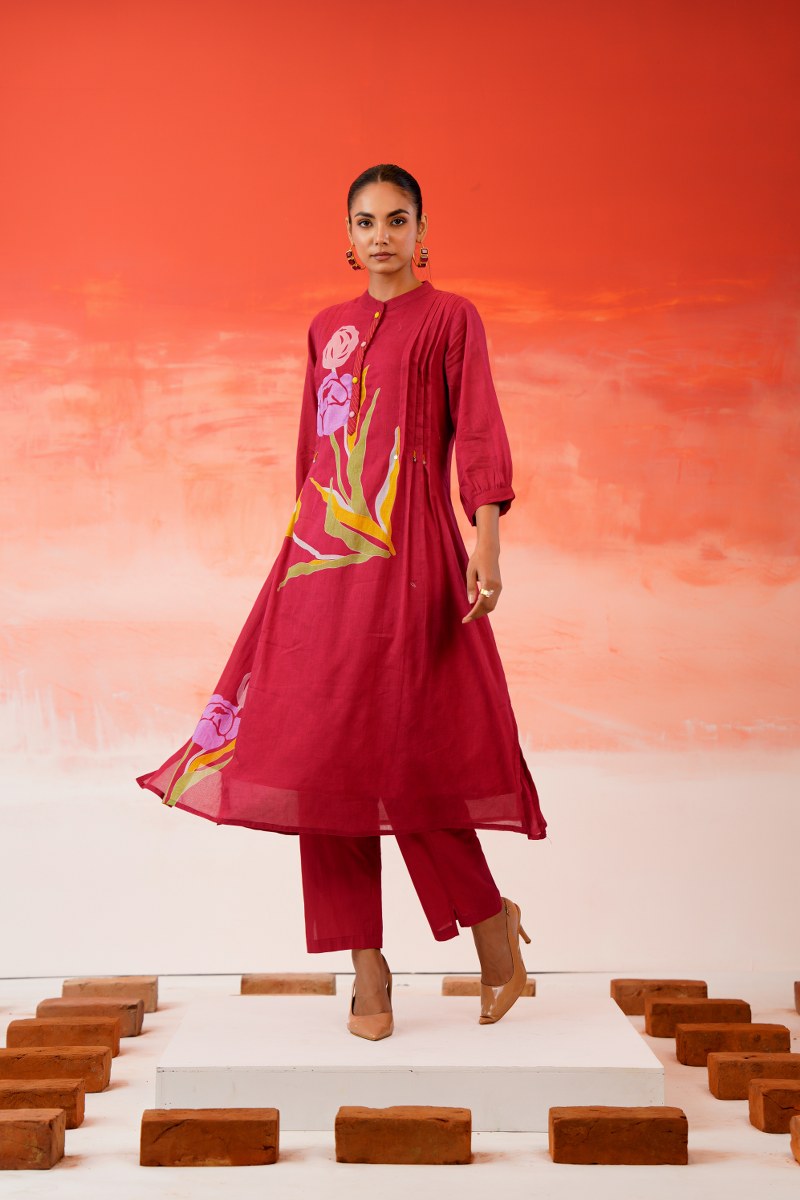 Crimson Tulip Printed Mul Cotton Kurta Set