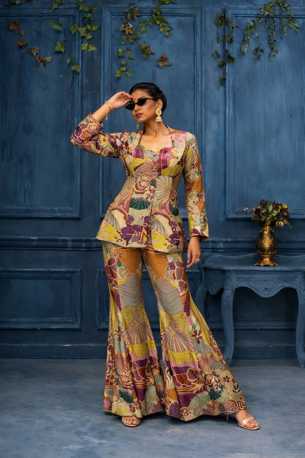 Mosaic Abstract Jacquard Silk Co-Ord Set