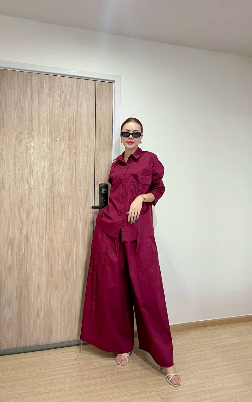 Cherry Red Cotton Co-Ord Set