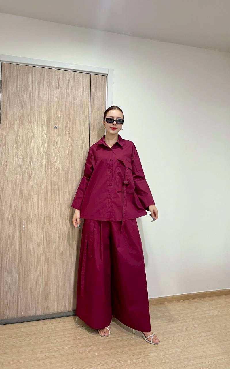 Cherry Red Cotton Co-Ord Set