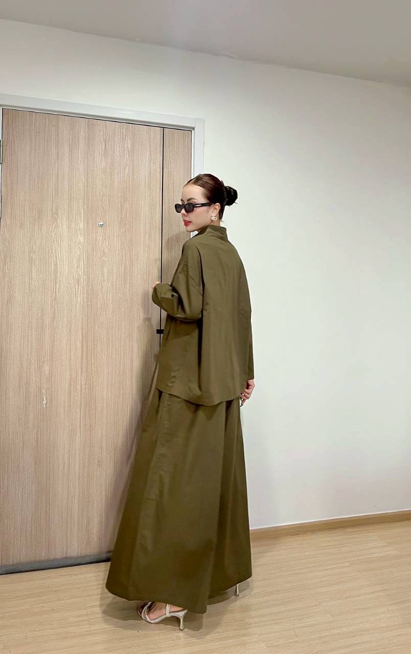 Army Green Cotton Co-Ord Set