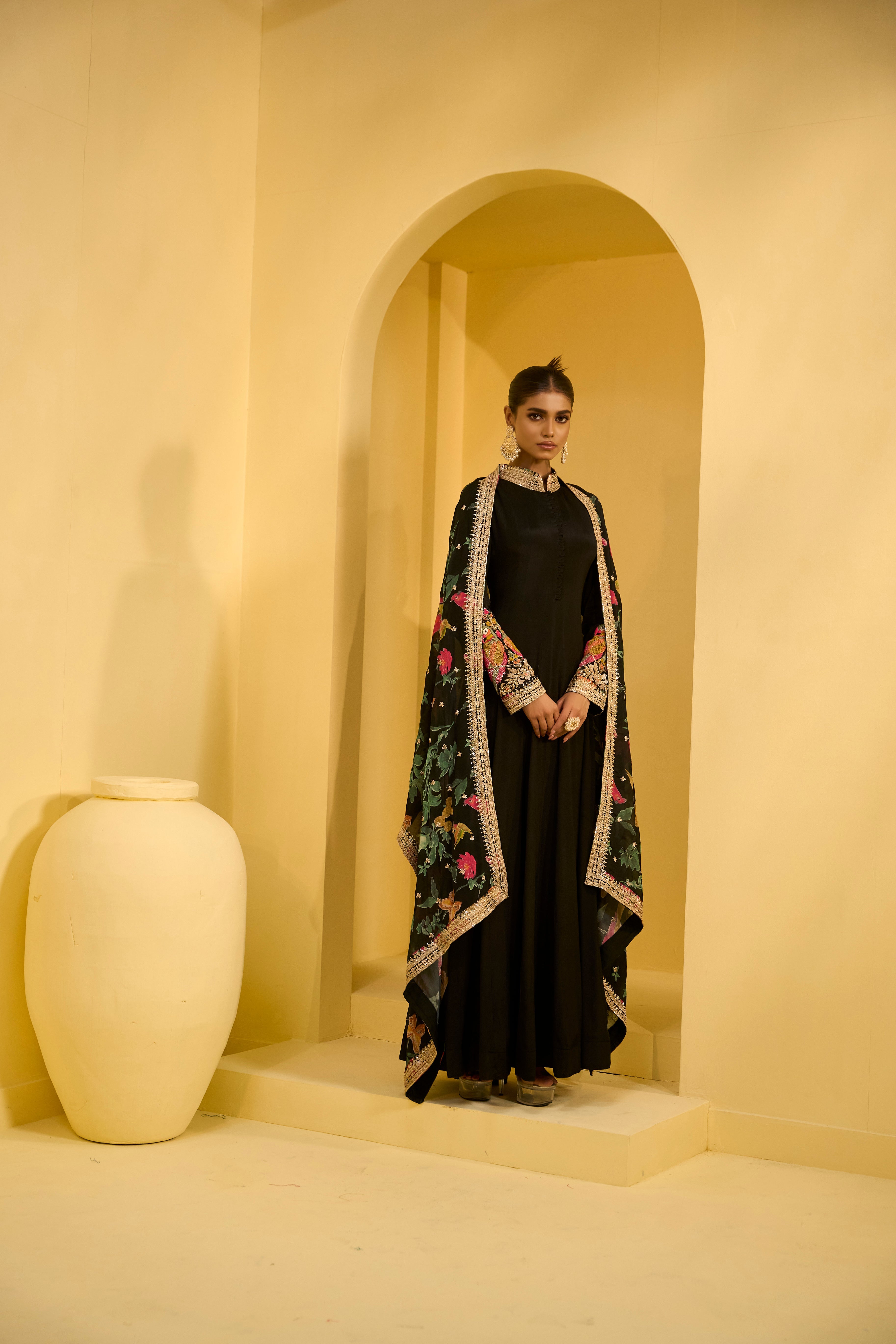 Sufi Handwork Chinon Silk Gown
