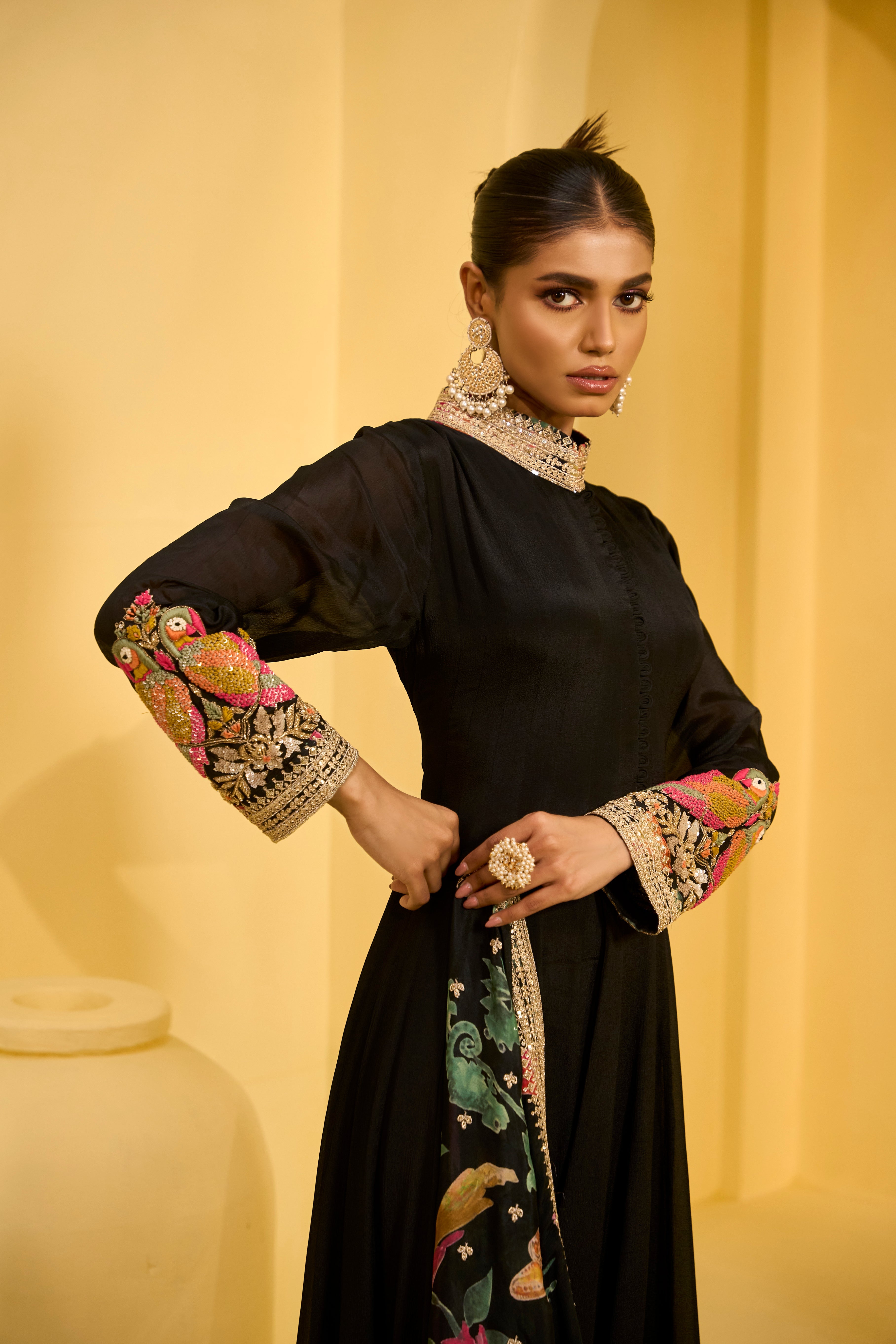 Sufi Handwork Chinon Silk Gown