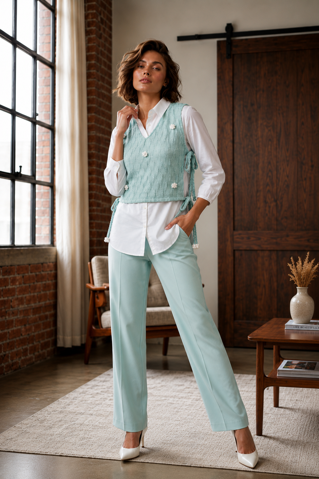 Sky Blue Embellished Co-Ord Set