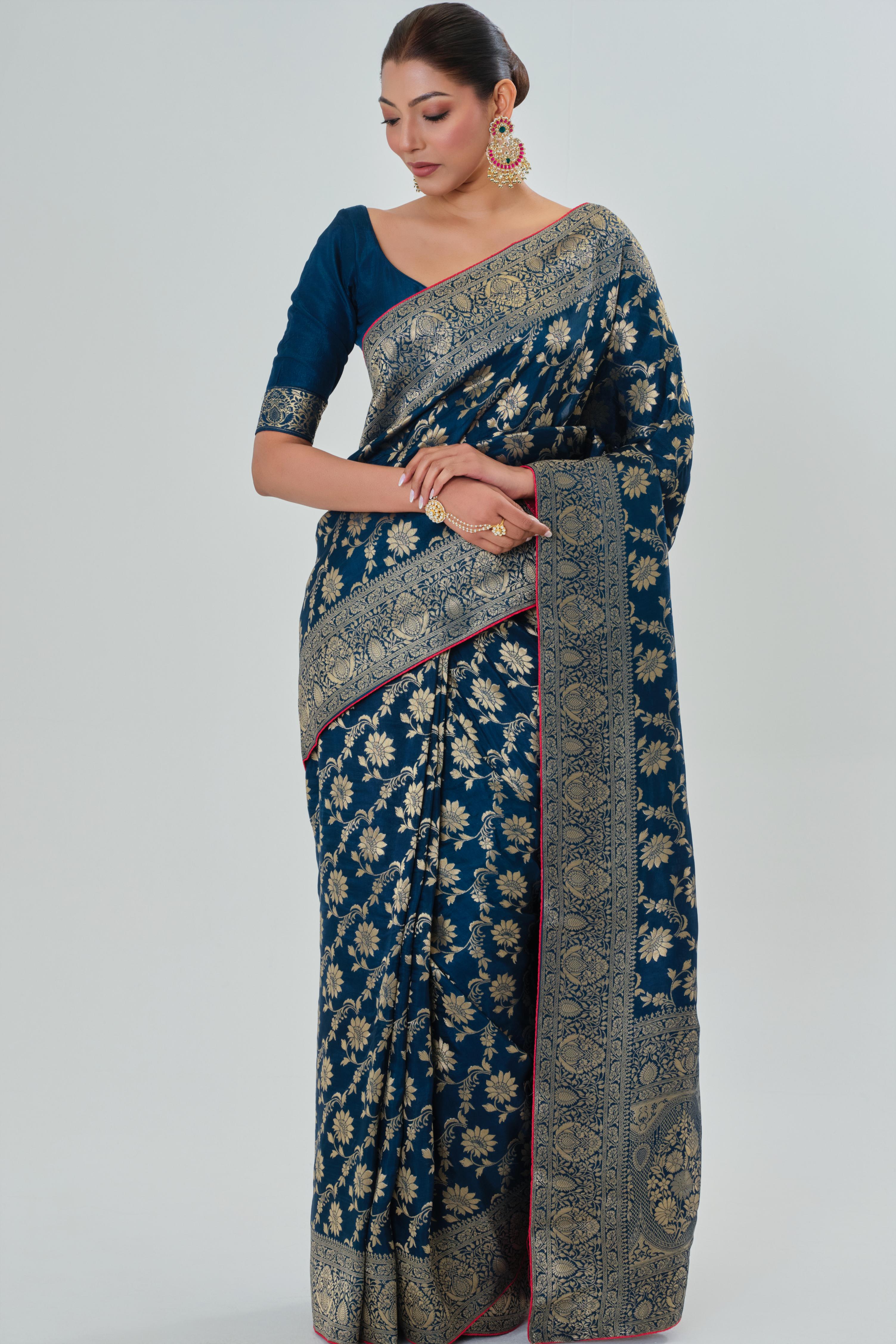 Blue Zari Woven Dola Silk Saree