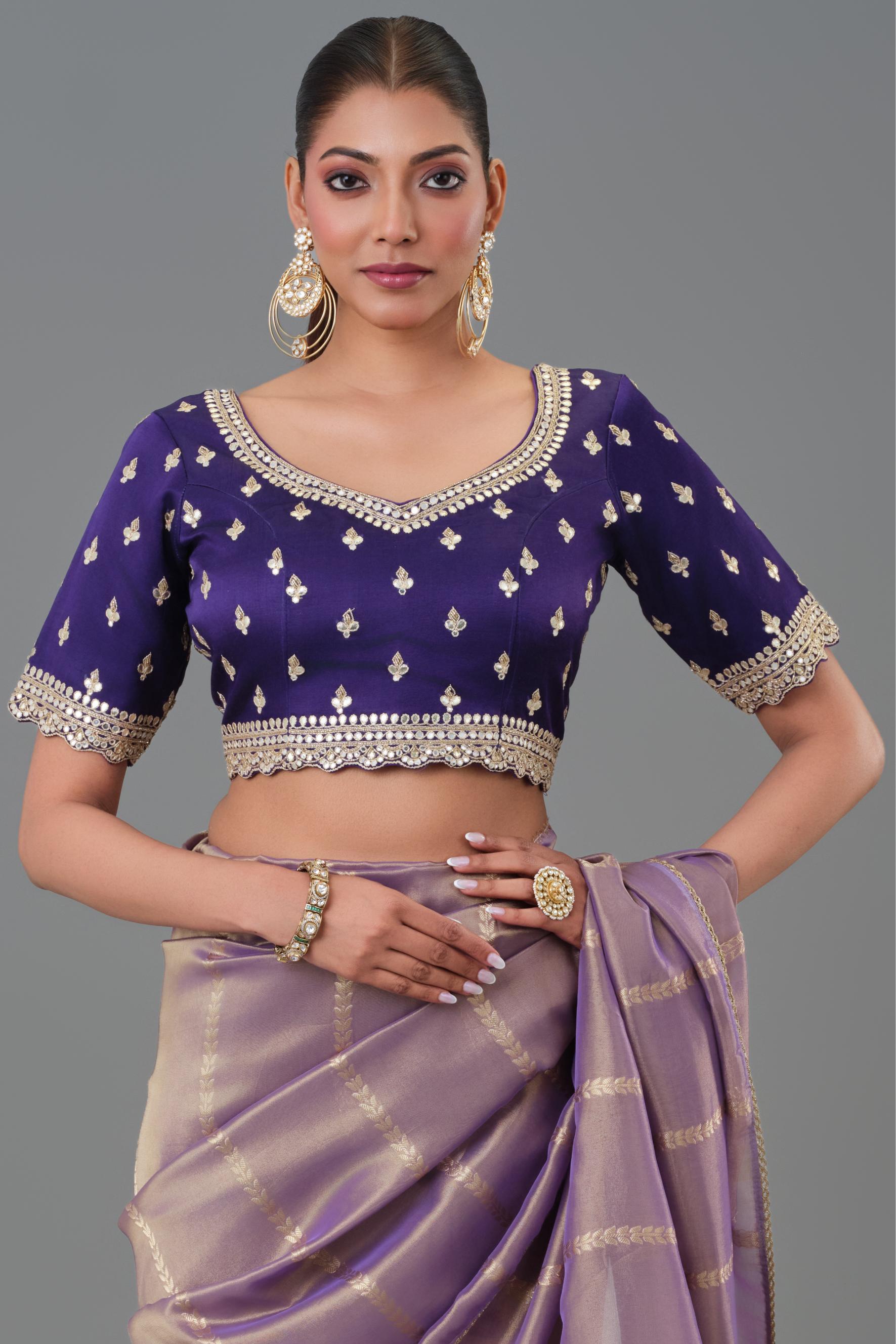 Shimmer Mauve Tissue Silk Saree