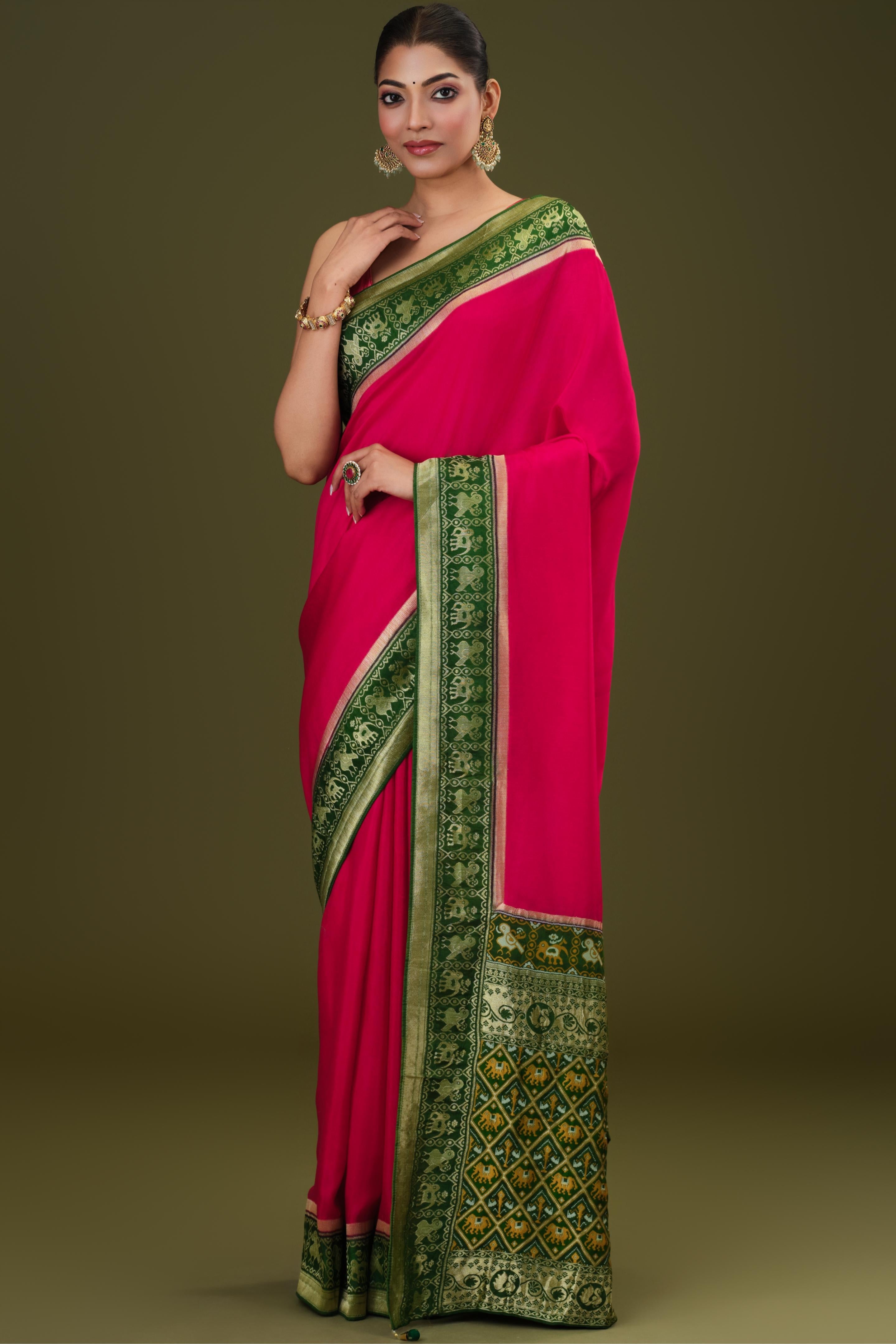 Pink Woven Dola Silk Saree