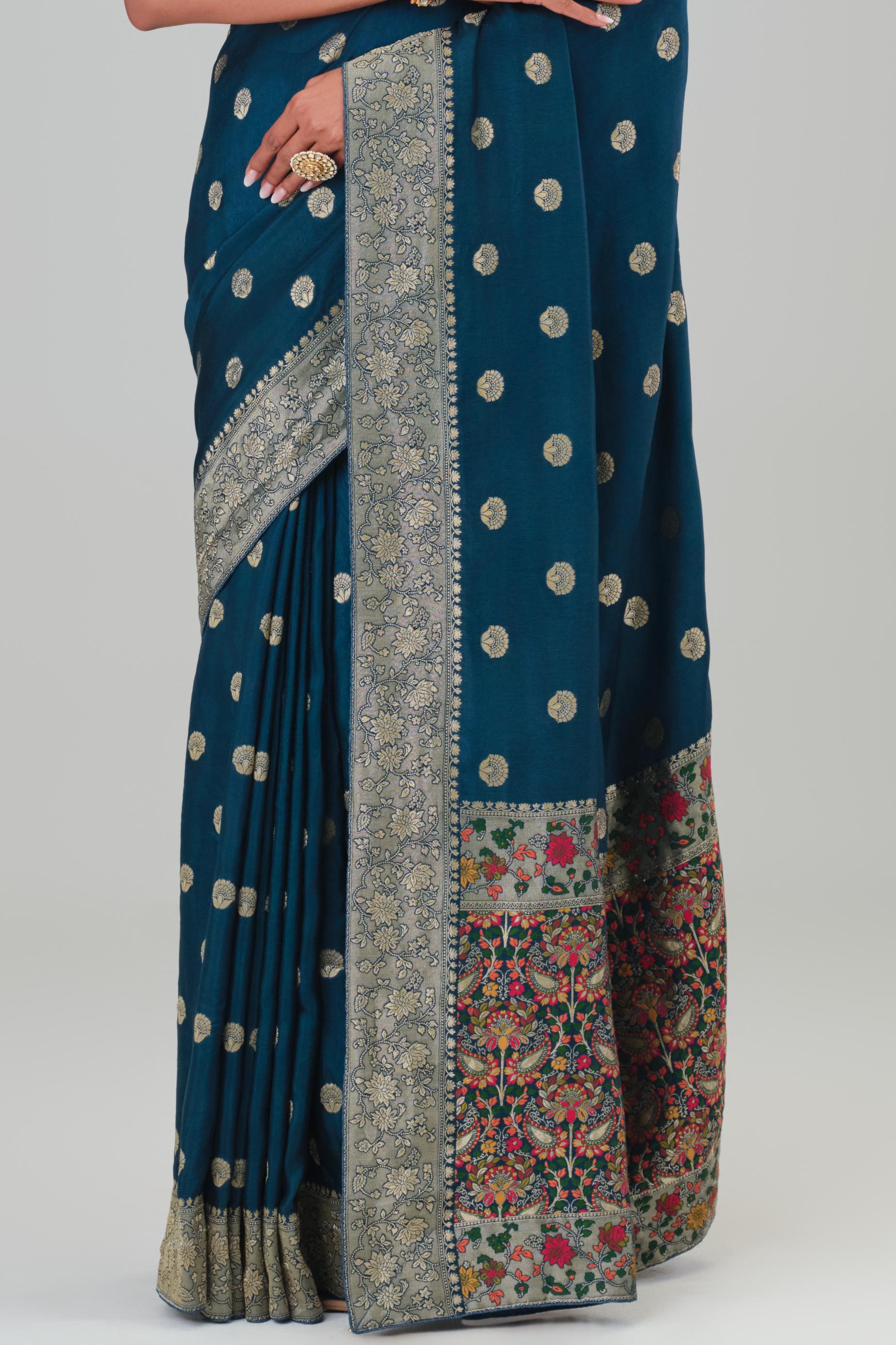Blue Woven Work Dola Silk Saree