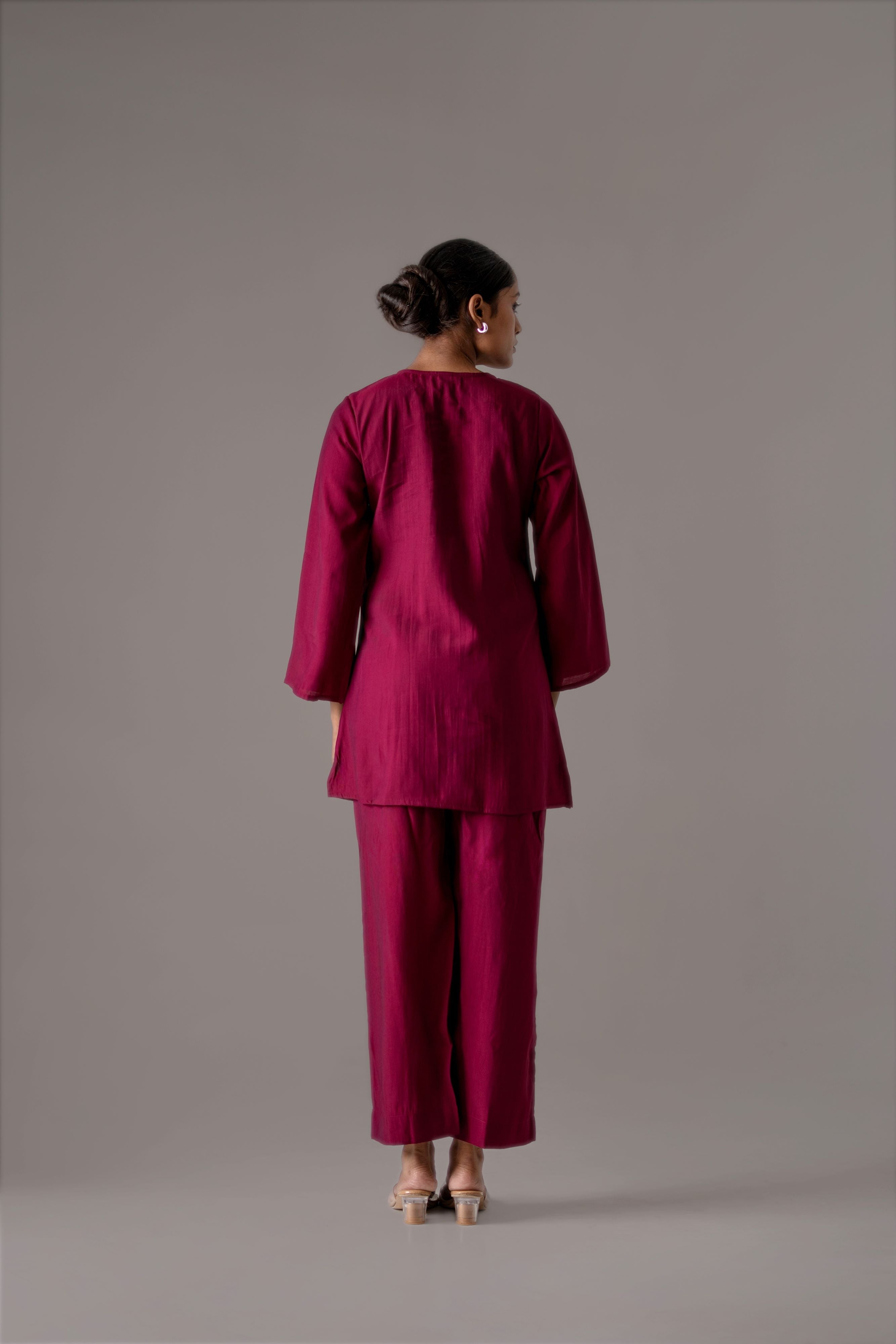 Crimson Chevron Handcrafted Co-Ord Set