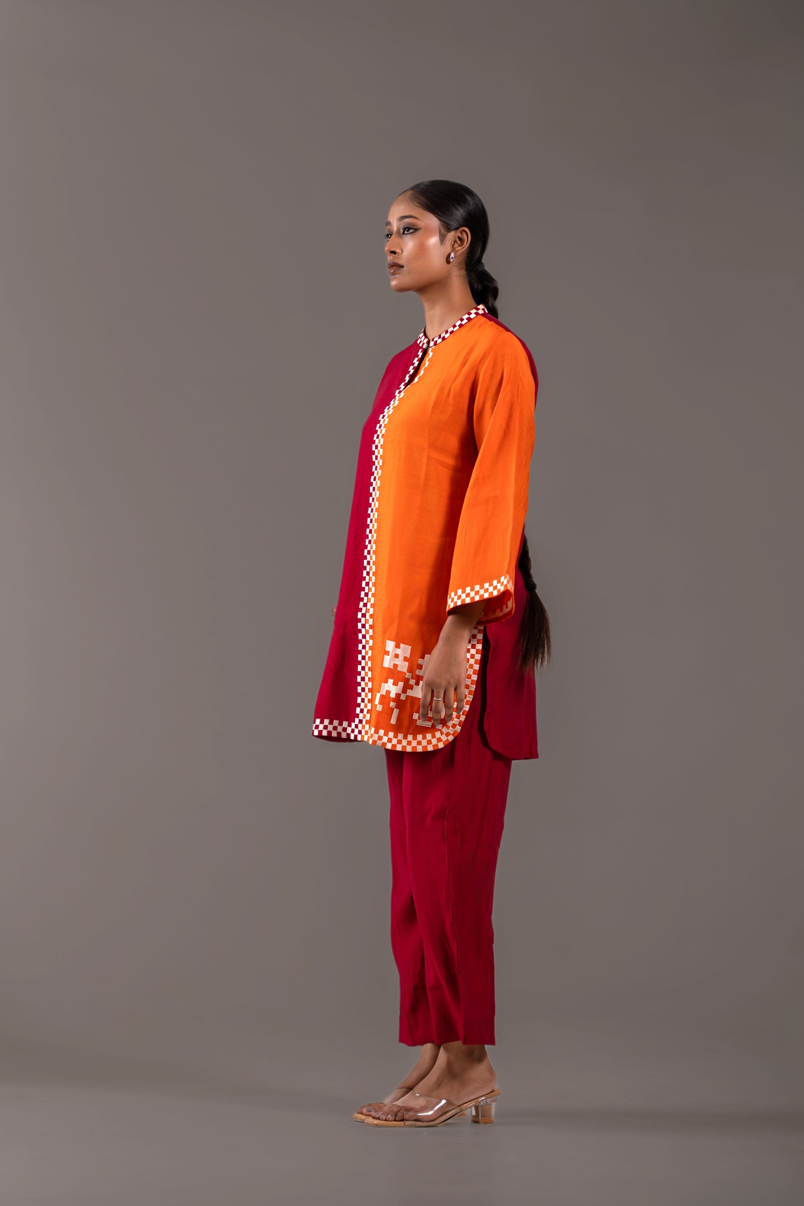 Contrast Crimson & Tangerine Co-Ord Set
