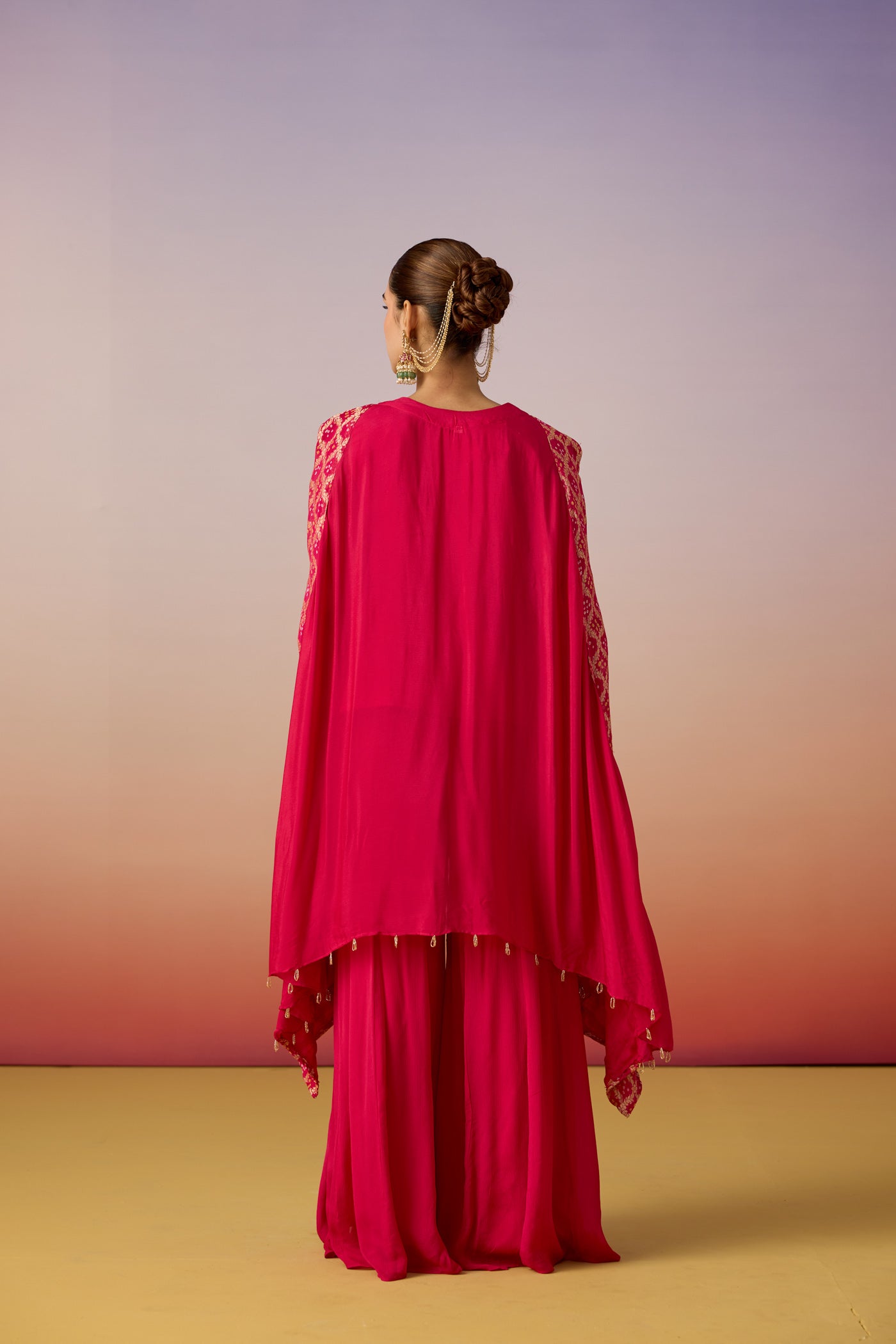 Rani Pink Embellished Georgette Palazzo Set