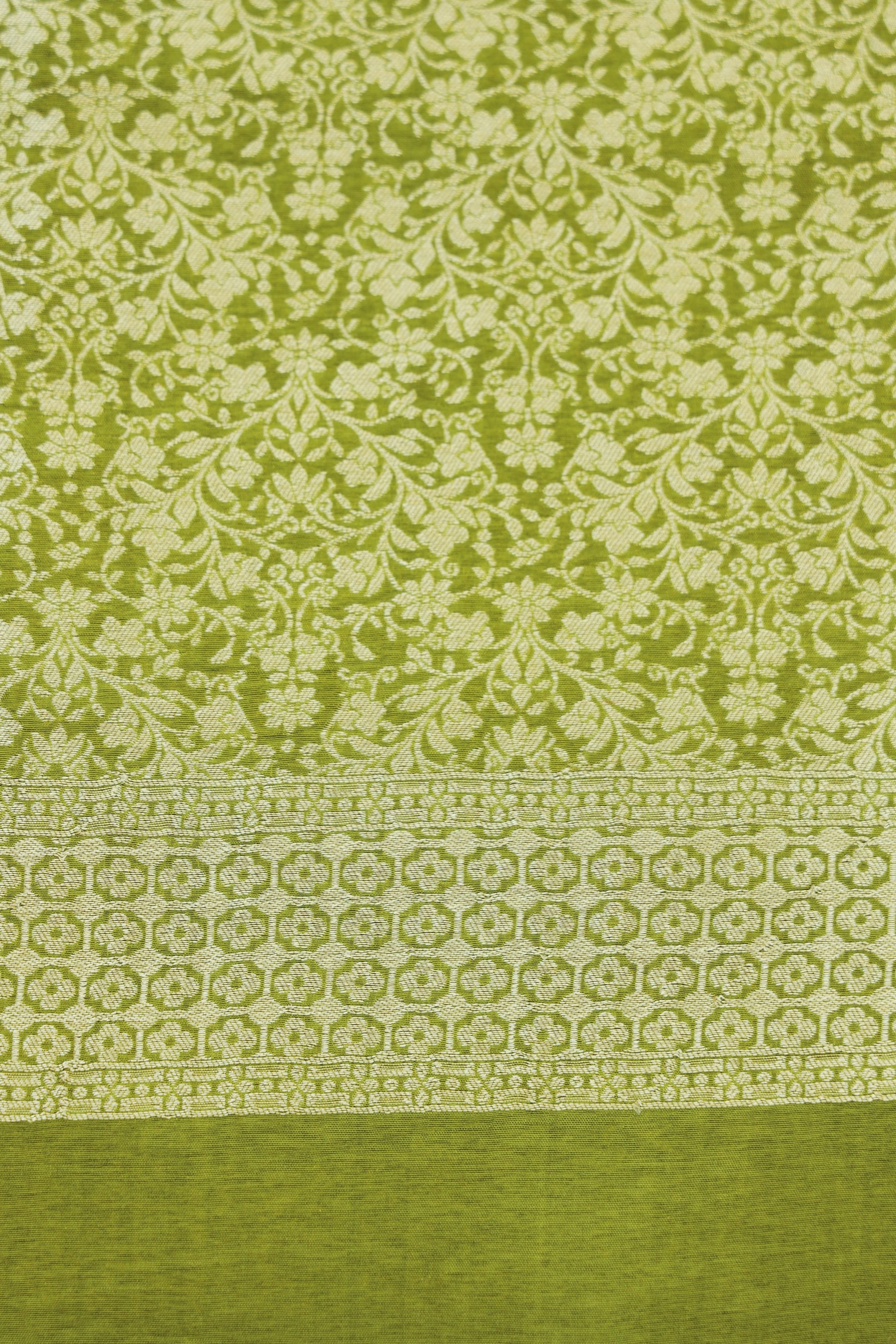 Golden Olive Dola Silk Saree