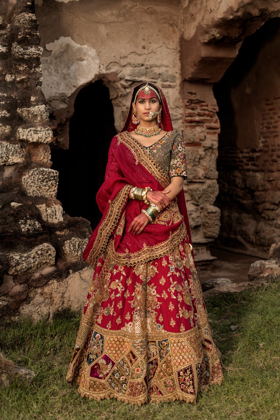 Nayaab Applique Embroidered Lehenga Set