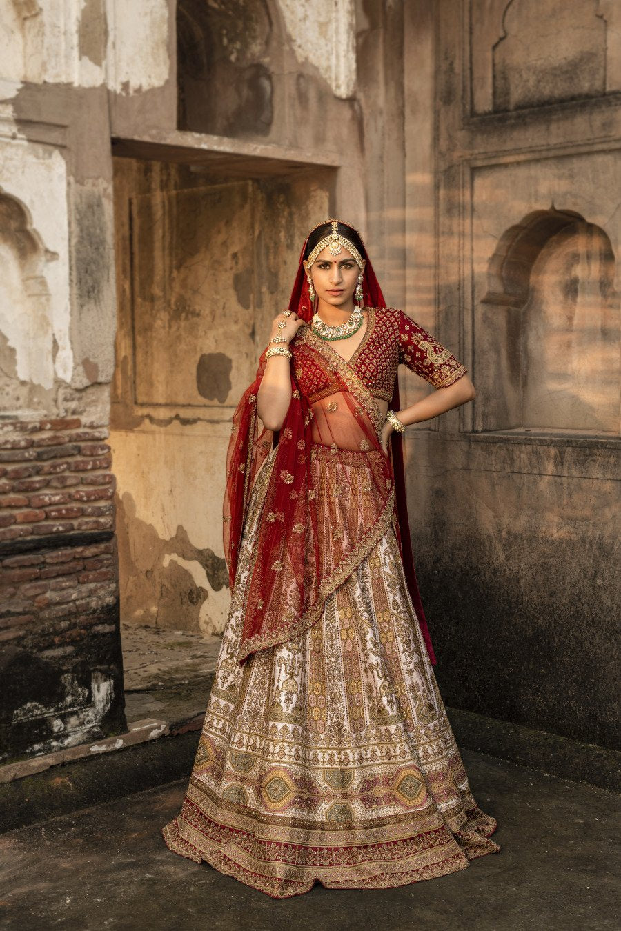 Sunheri Embroidered Lehenga Set