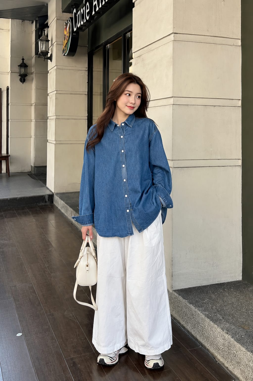 Ocean Blue Denim Button-Down Shirt