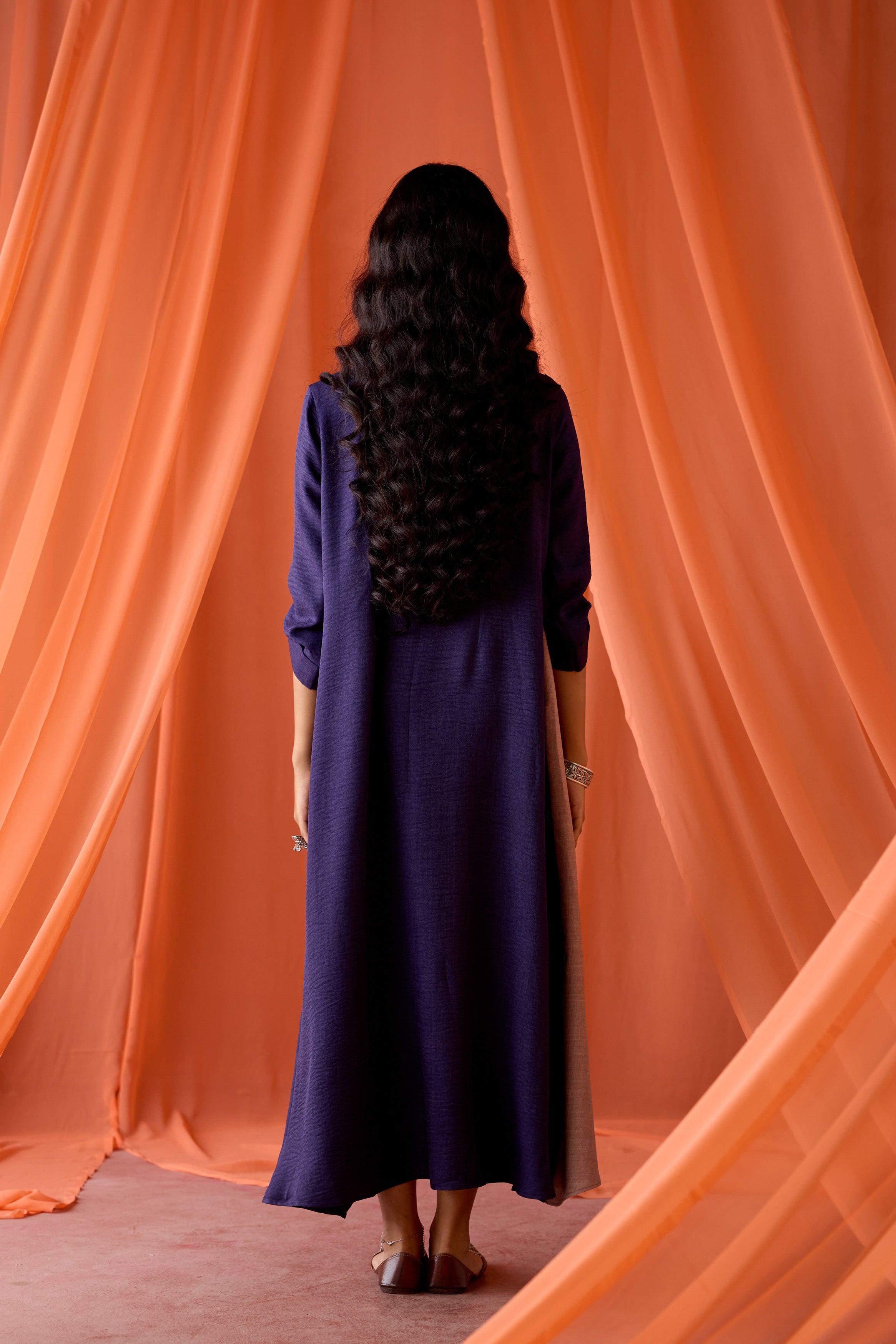Royal Plum Embellished Premium Silk  Dress