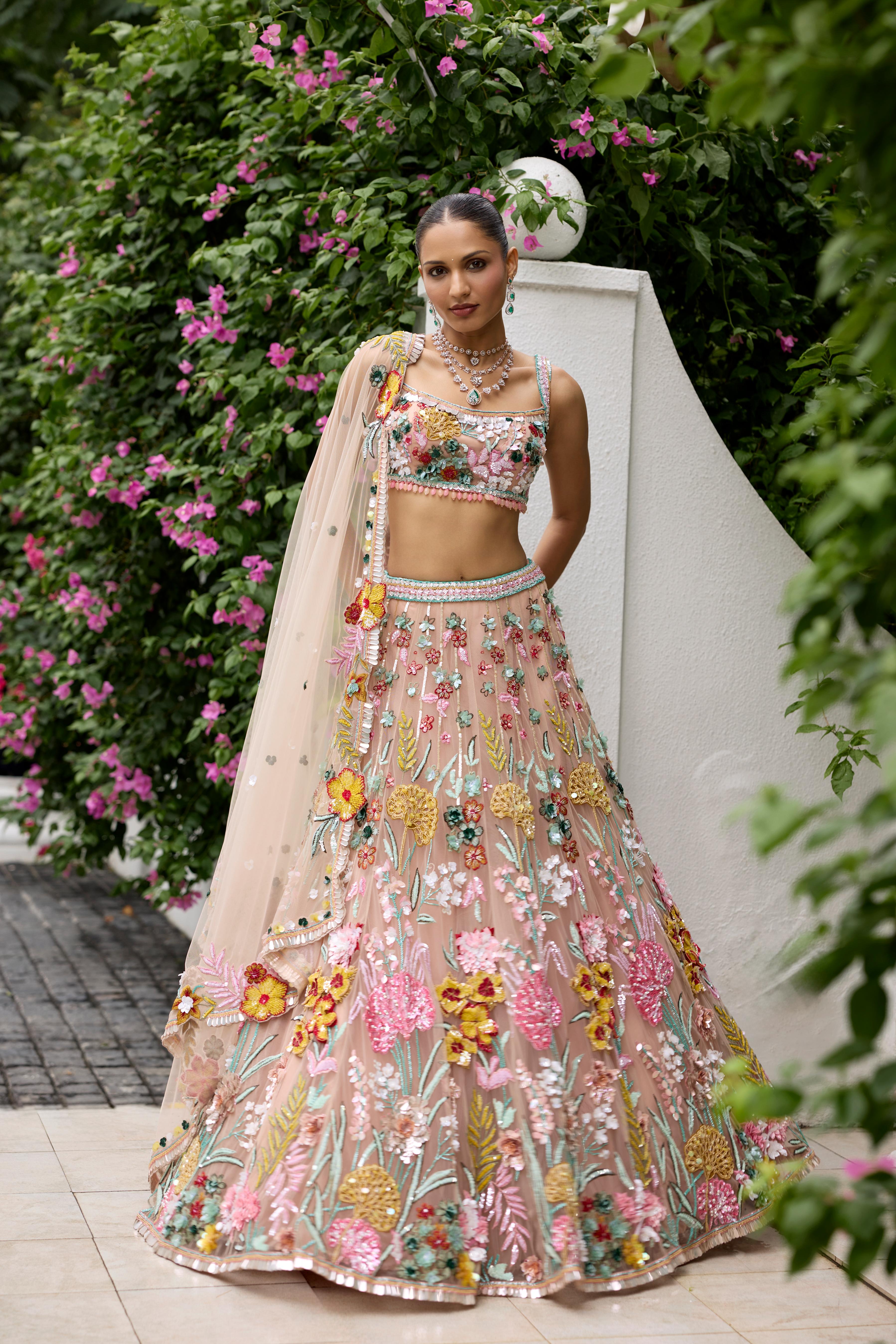 Soft Peach Embellished Premium Lehenga Set