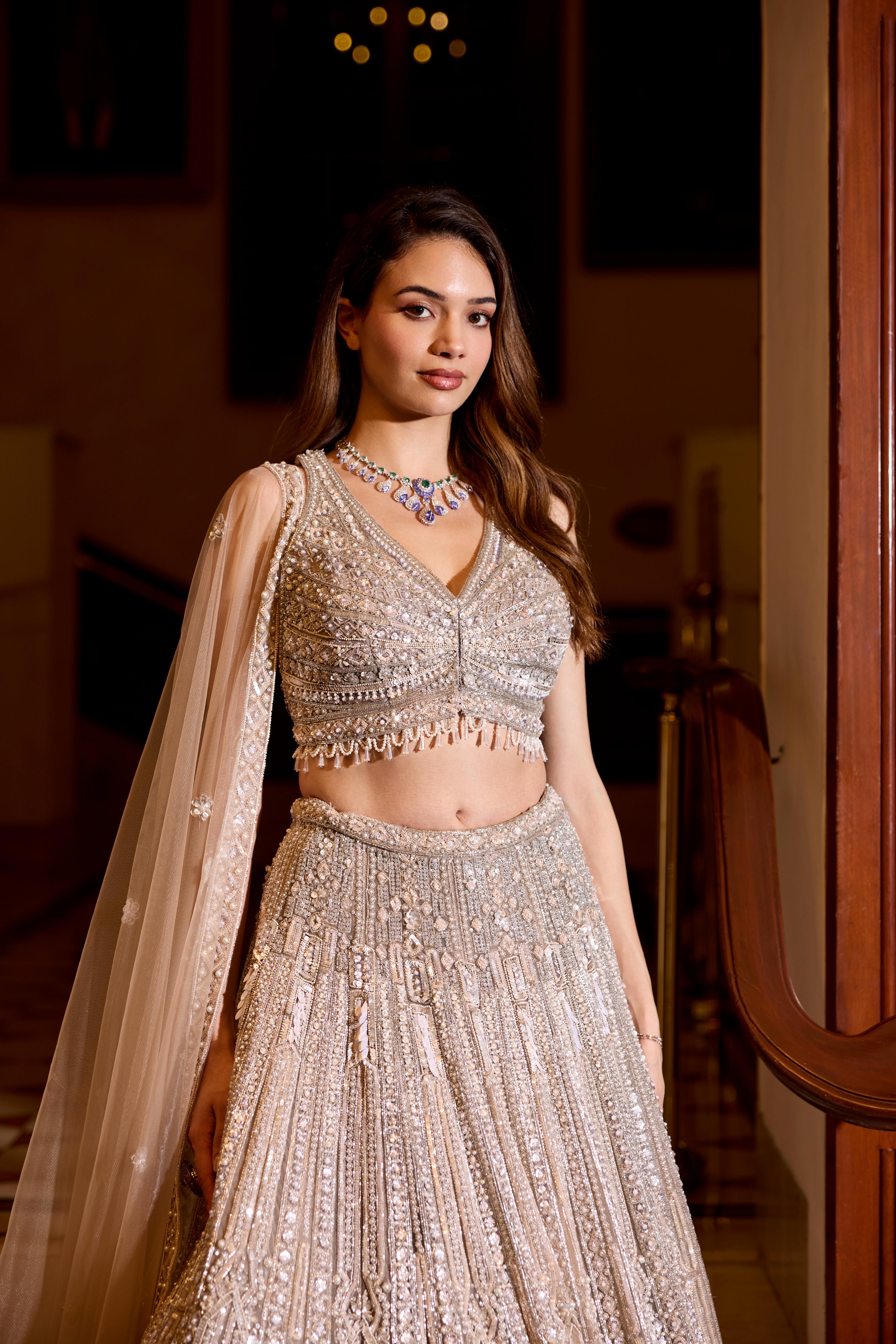 Soft Gold Embellished Premium Lehenga Set