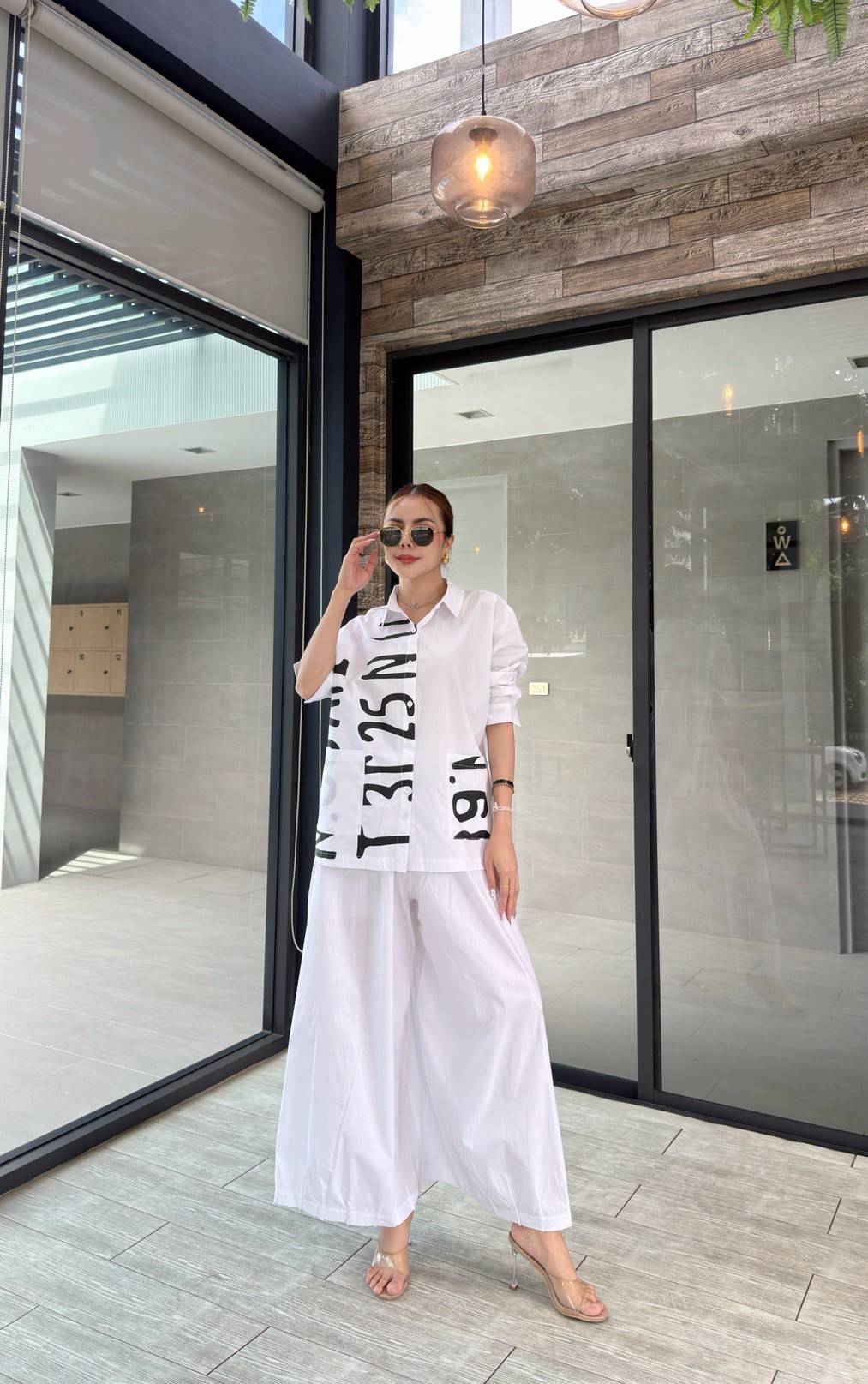 White Printed Organic Cotton Co-Ord Set