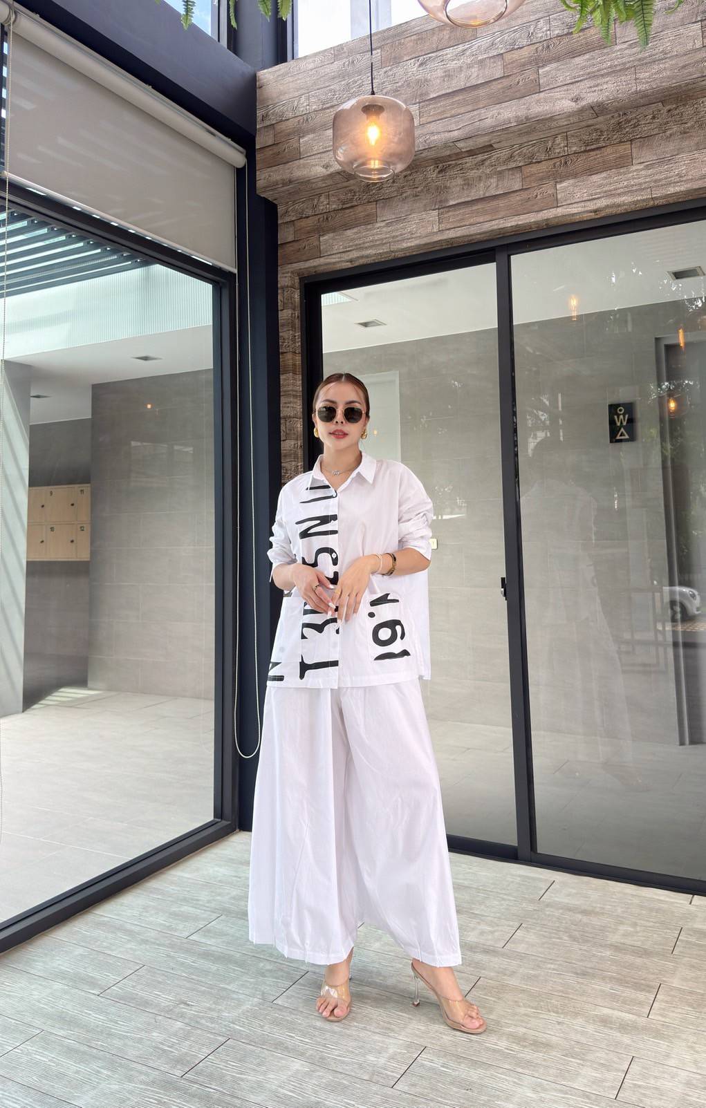 White Printed Organic Cotton Co-Ord Set