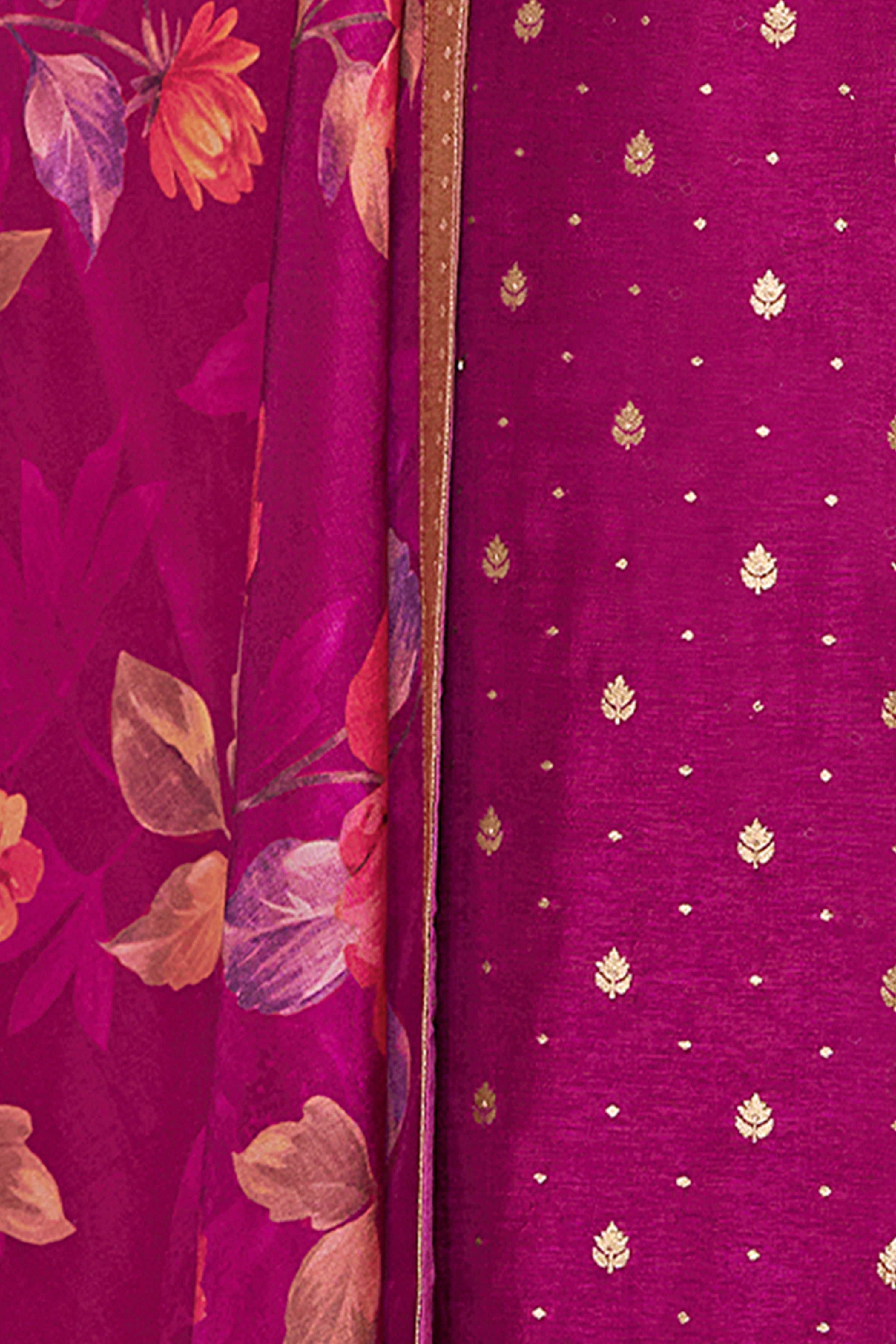 Dark Purple Embellished Premium Silk Pant Set