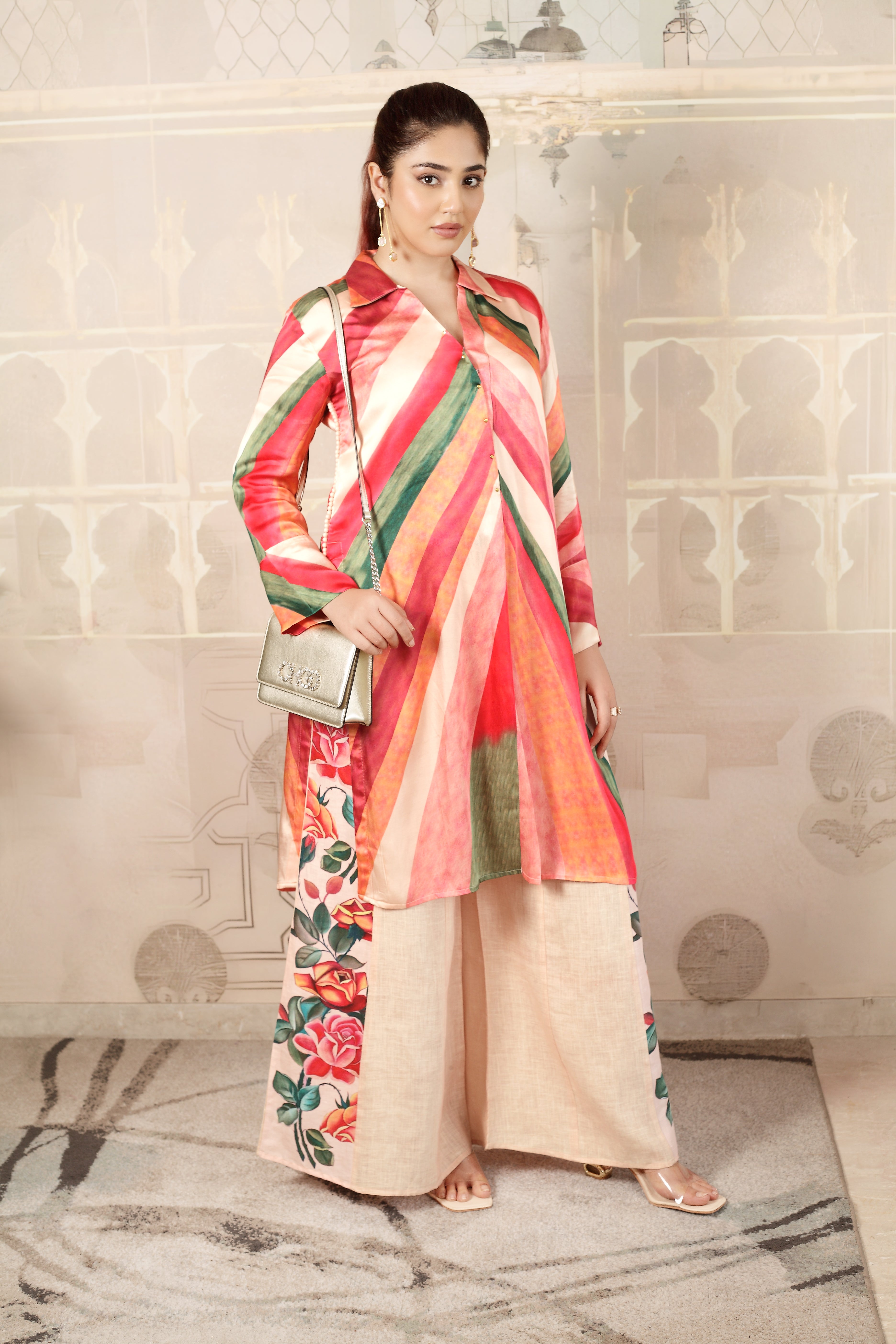 Multicolor Printed Kurta & Palazzo Set
