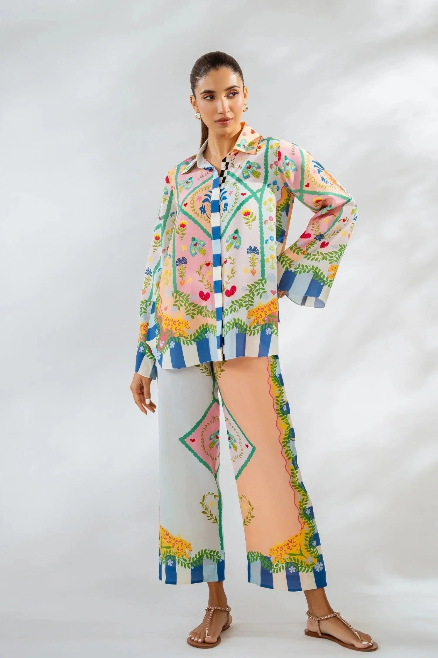 Dream Catcher Natural Crepe Co-Ord Set