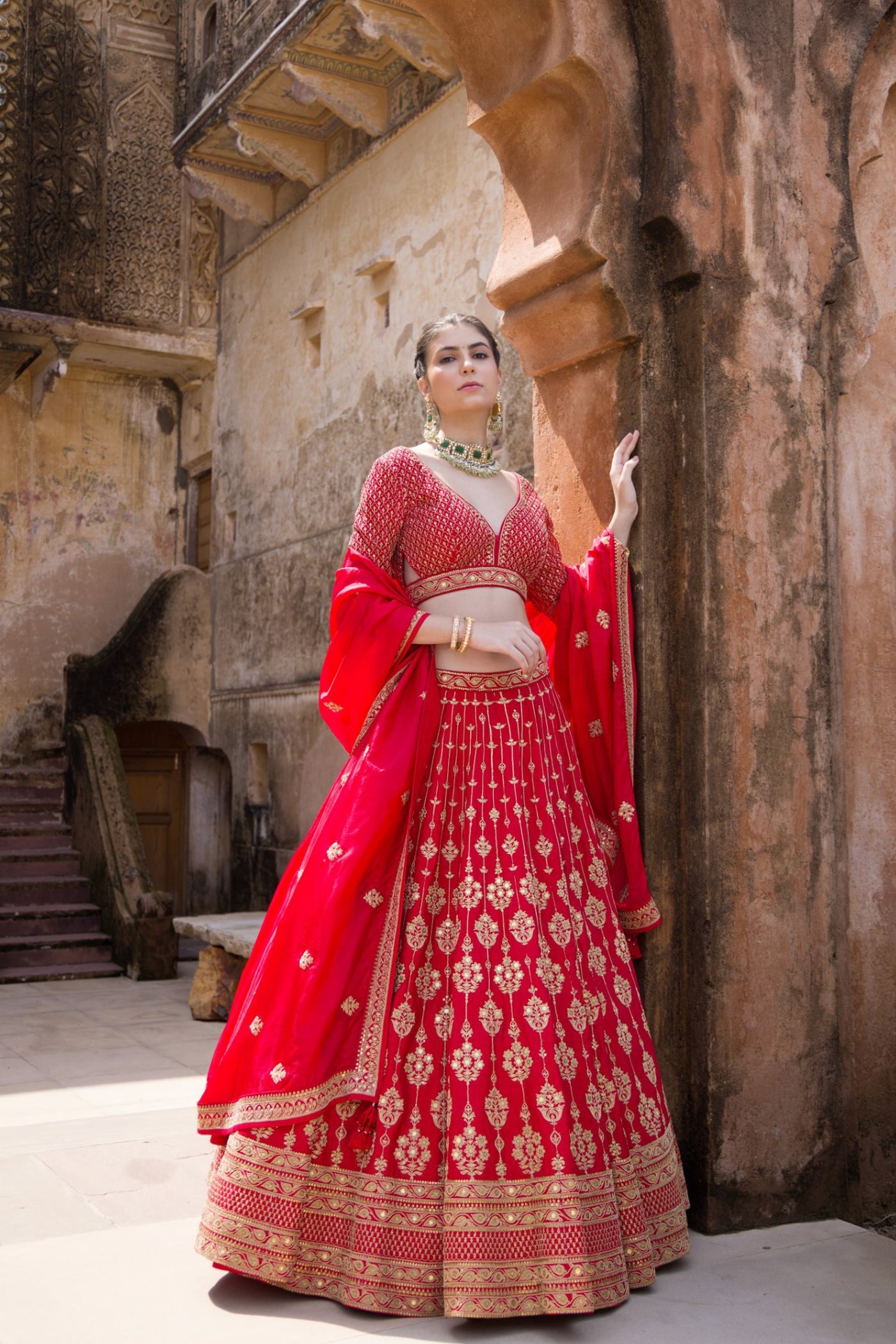 Rani Pink Embellished Lehenga Set