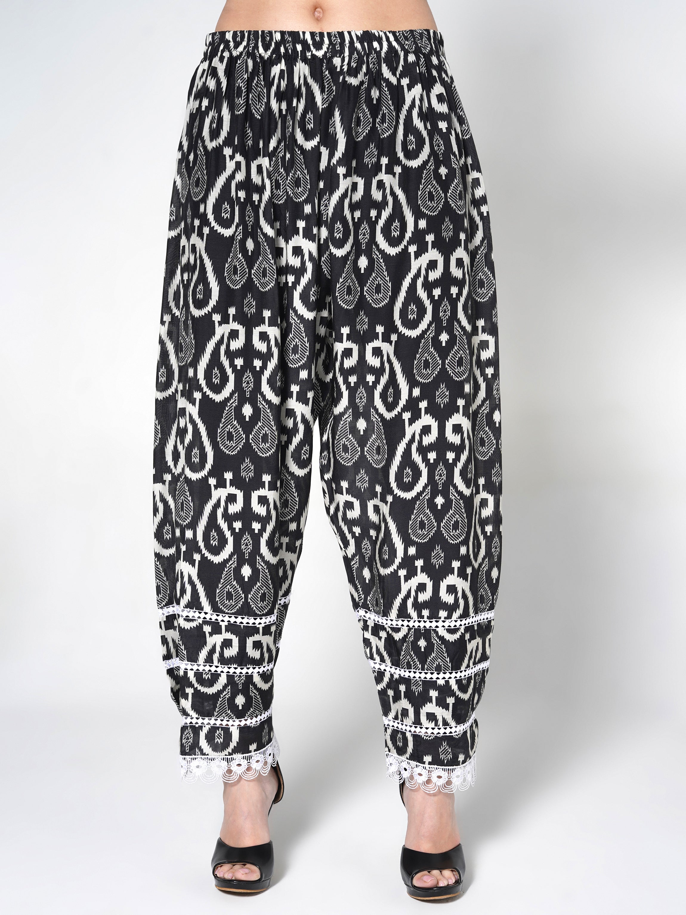 Obsidian Noir Printed Linen Silk Co-Ord Set