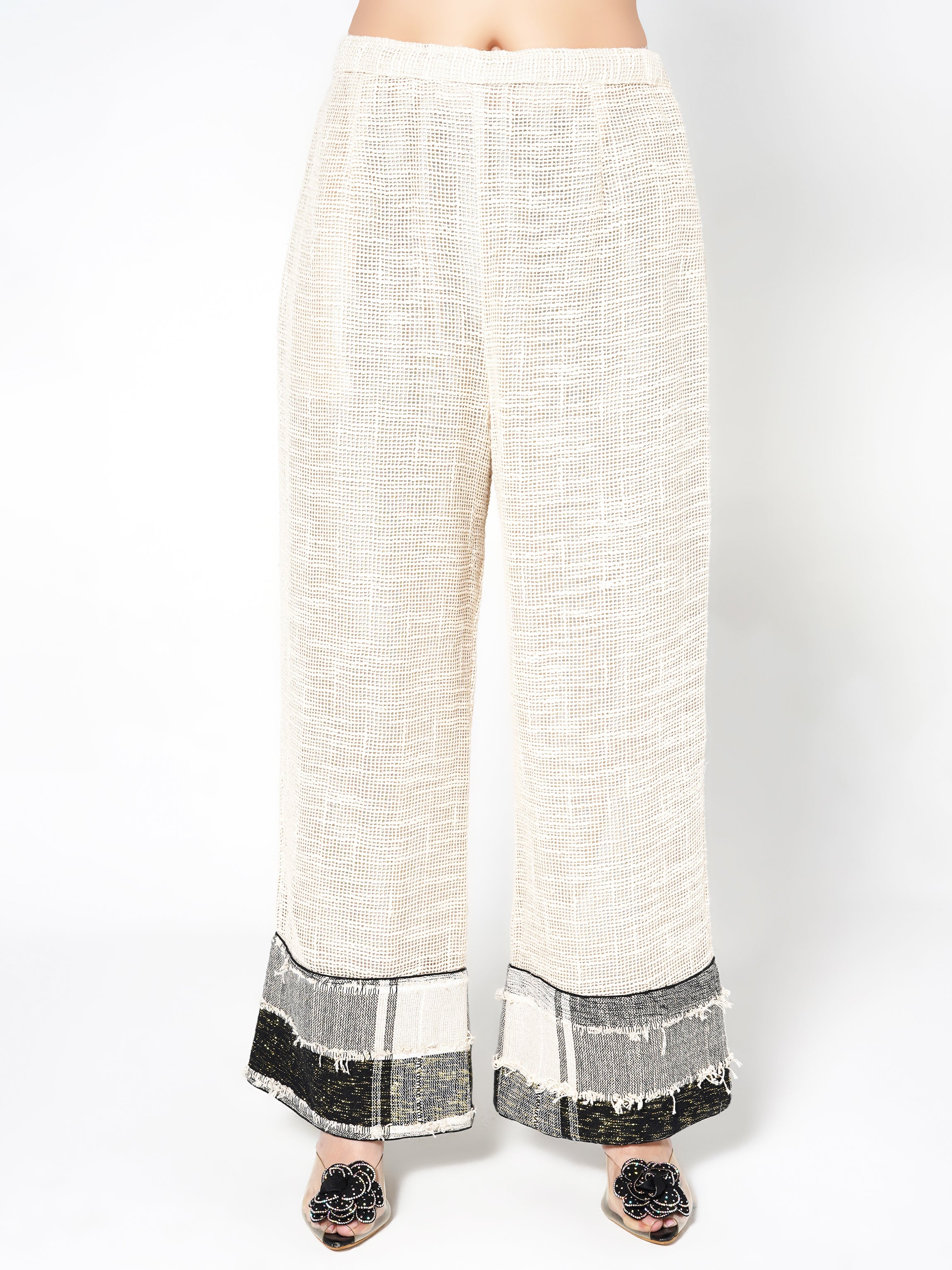 Natural Beige Patchwork Jute Co-ord Set