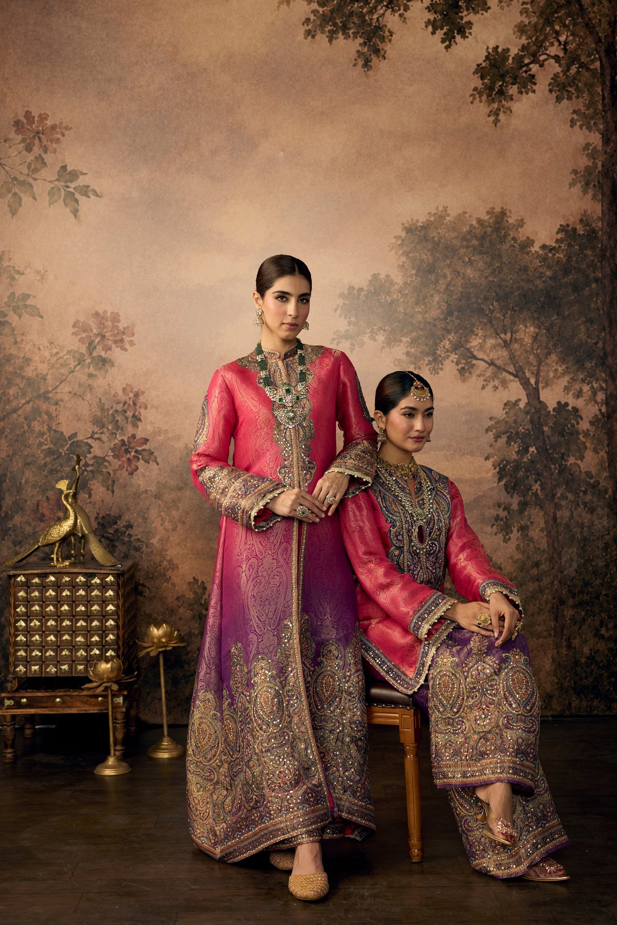 Rani Royal Embellished Banarasi Brocade Silk Palazzo Set
