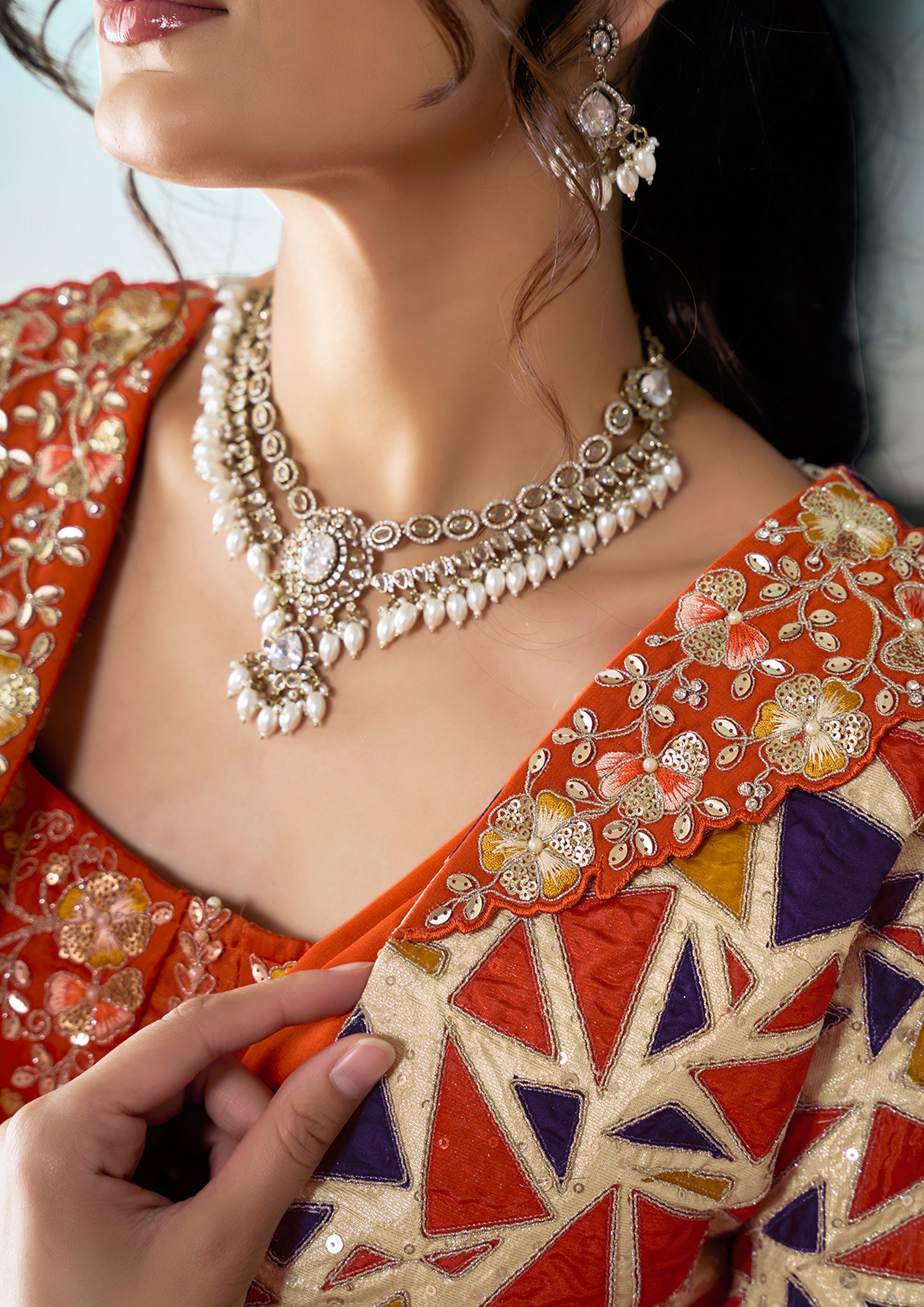 Citrus Burst Embellished Satin Silk Saree