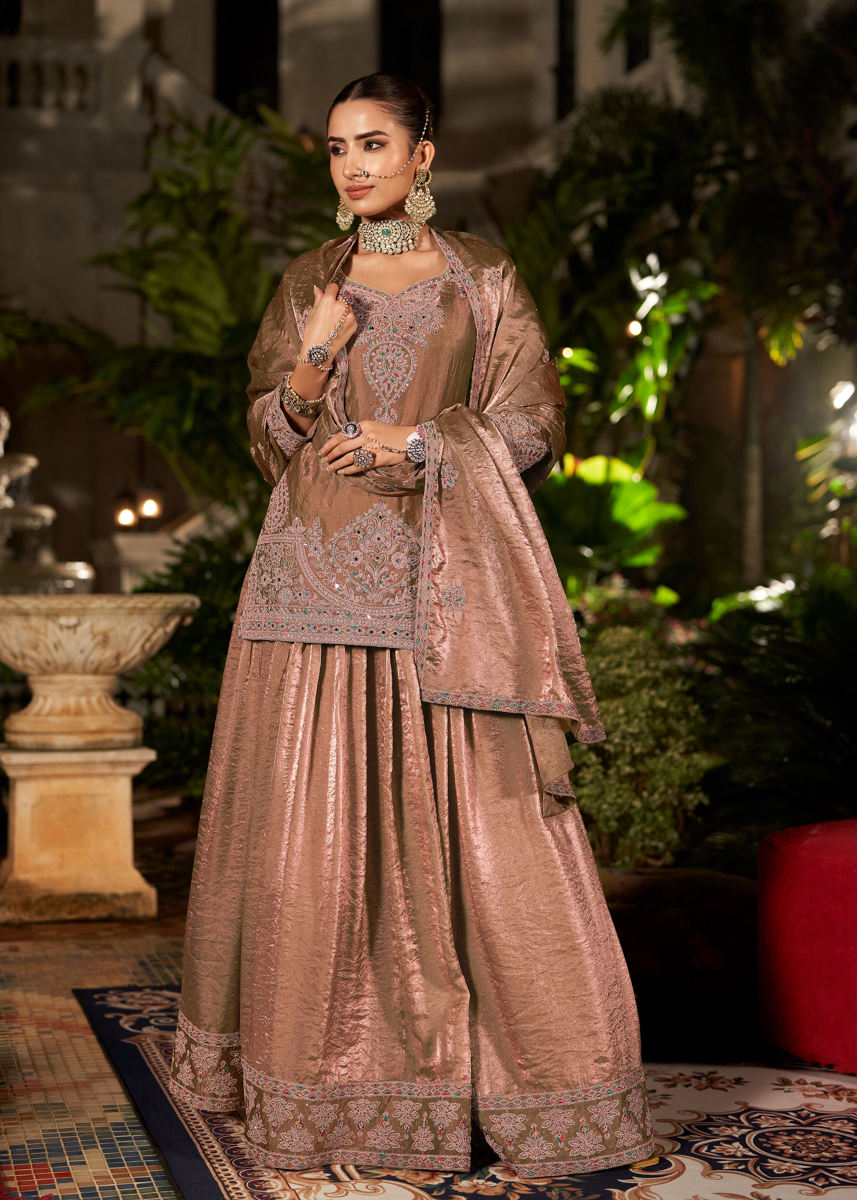 Noor-e-Falak Mauve Skirt Set
