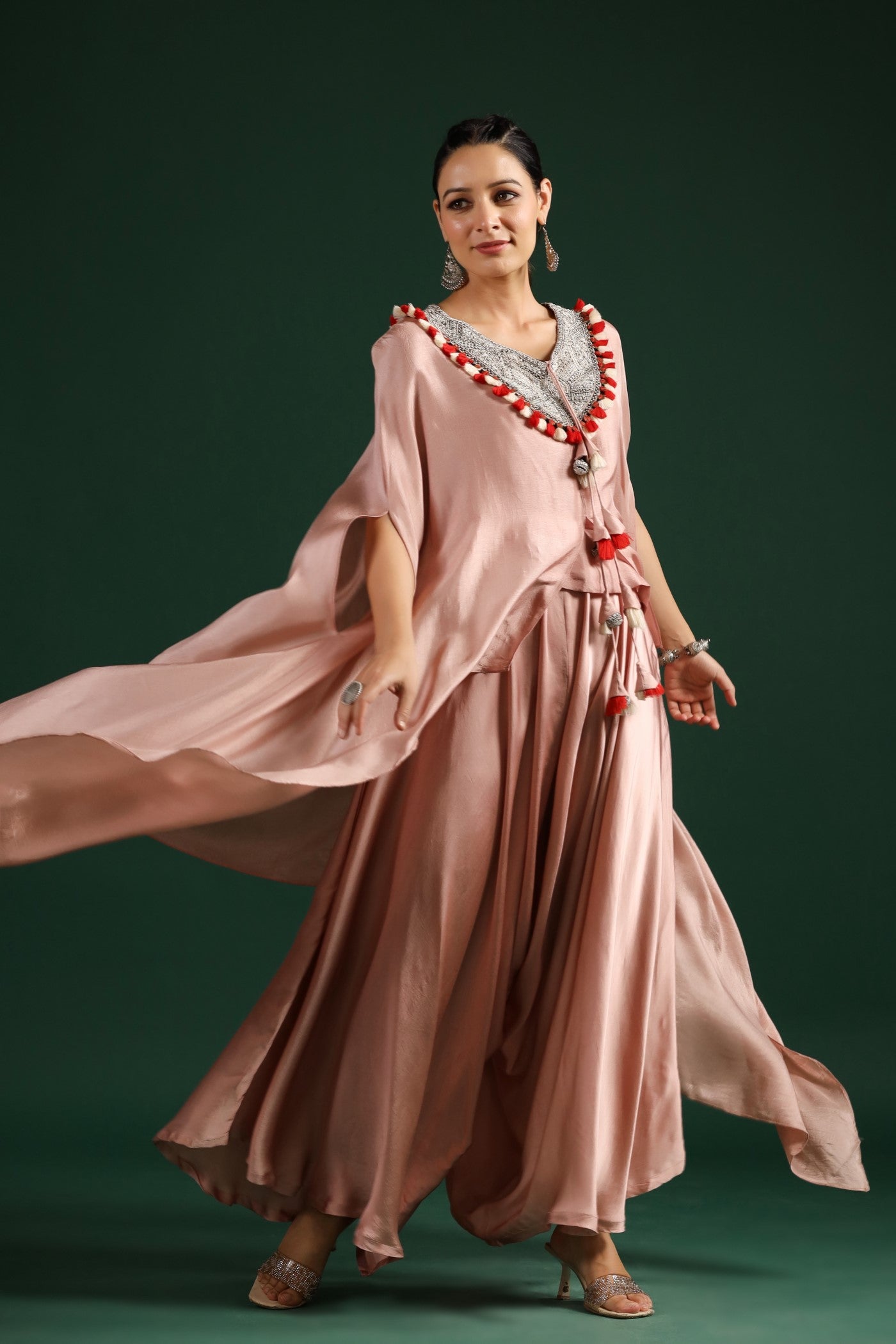 Soft Peach Embellished Palazzo Set