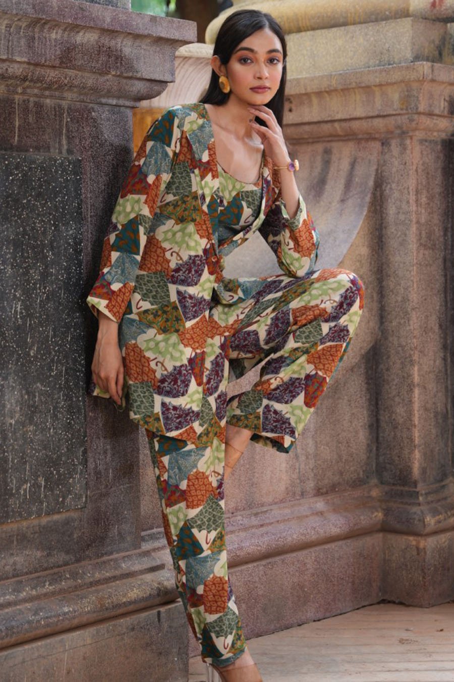 Umbrella Printed Co-ord Set with Jacket
