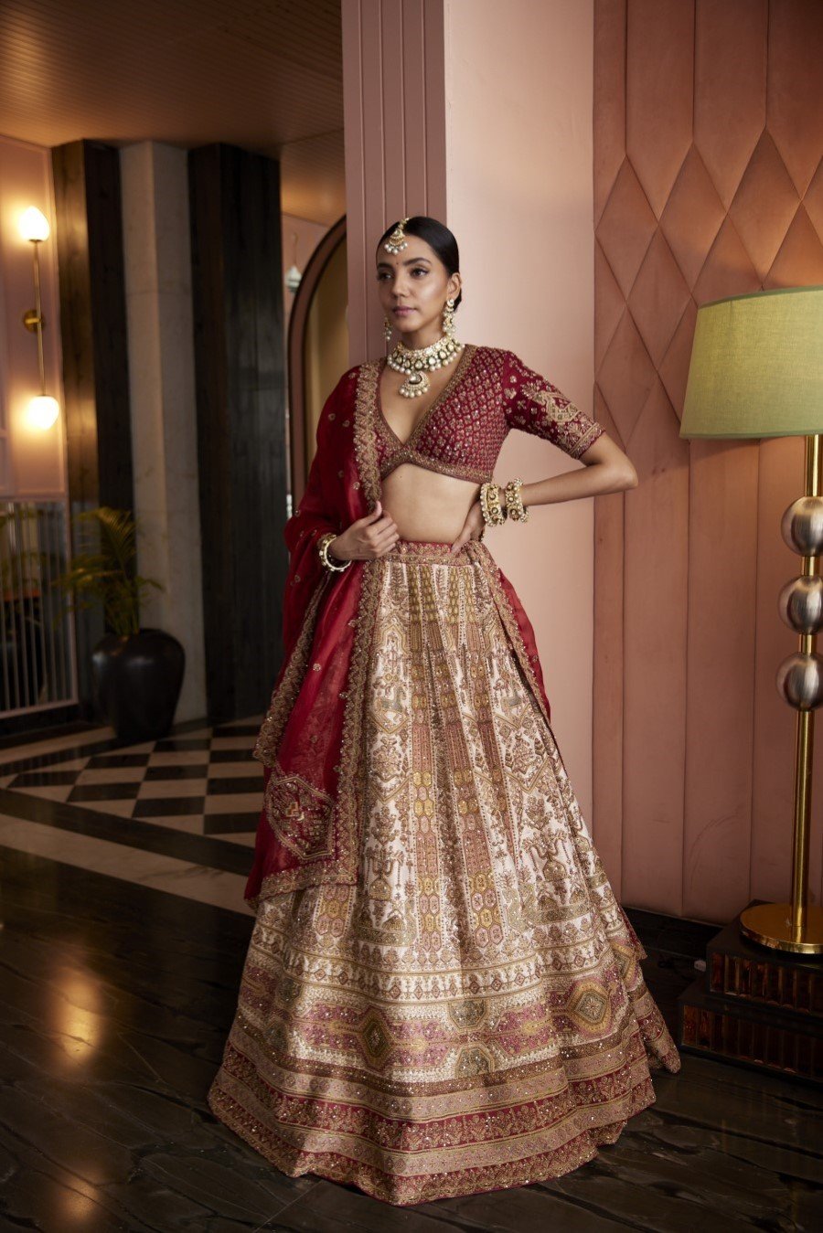 Sunheri Embroidered Lehenga Set