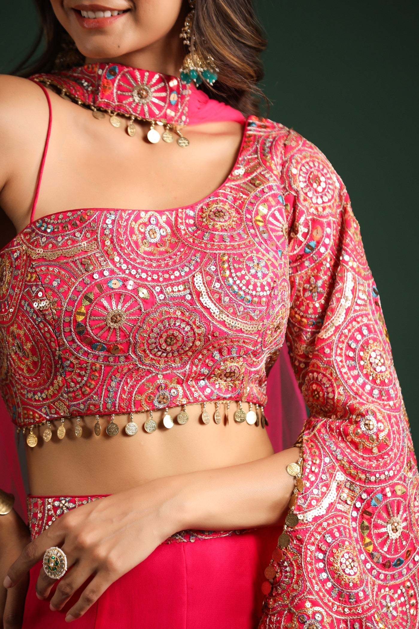 Rani Pink Embellished Palazzo Set